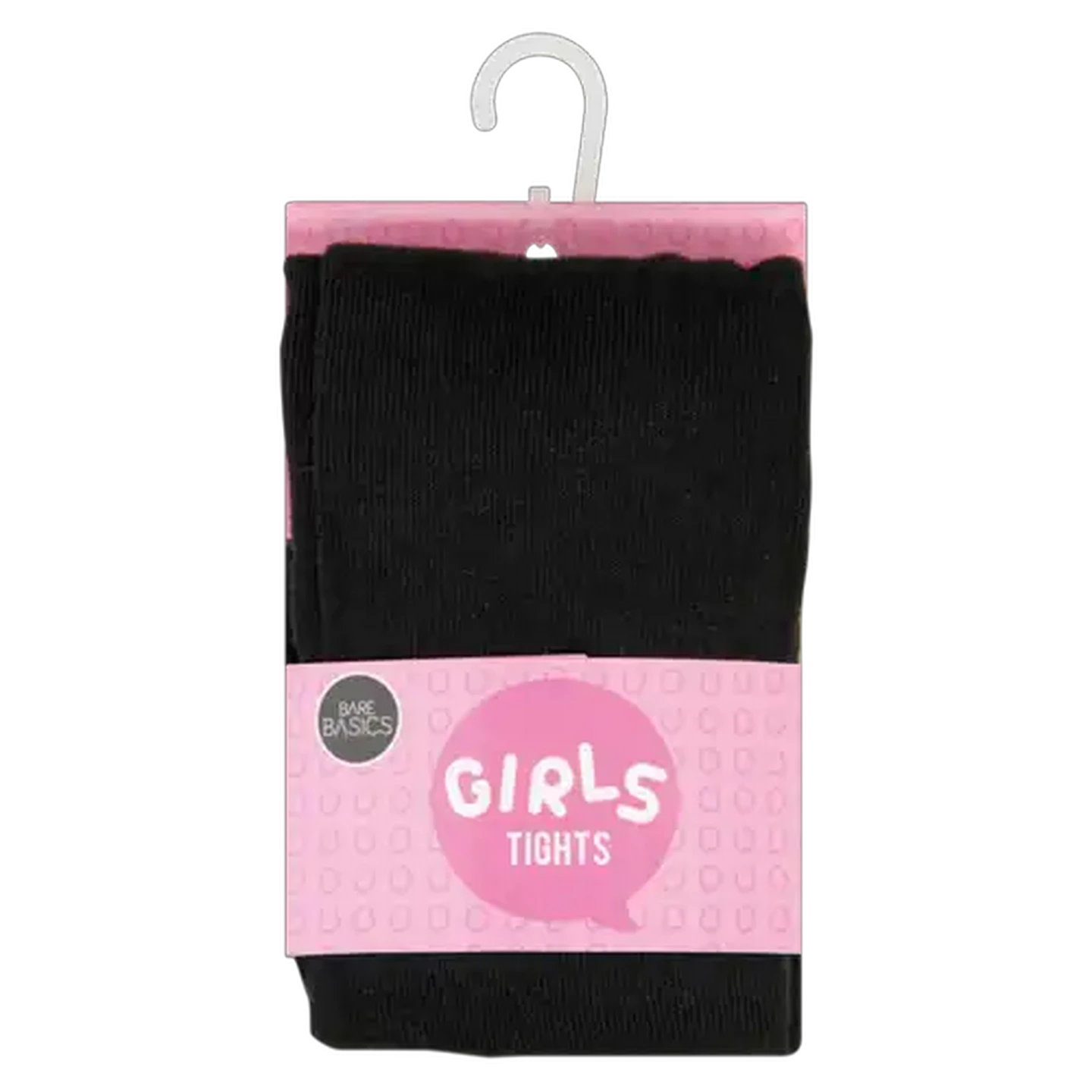 Image of Bare Basics Plain Black Girls Tights 6-7 Years