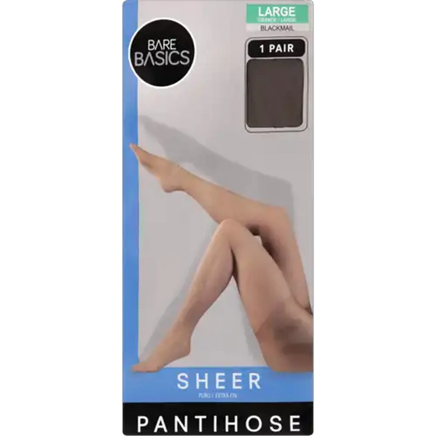 Image of Bare Basics Large Blackmail Sheer Pantihose