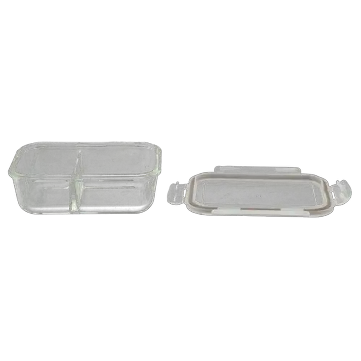 Image of Bake n Lock Rectangular Divided Glass Container 1.1L