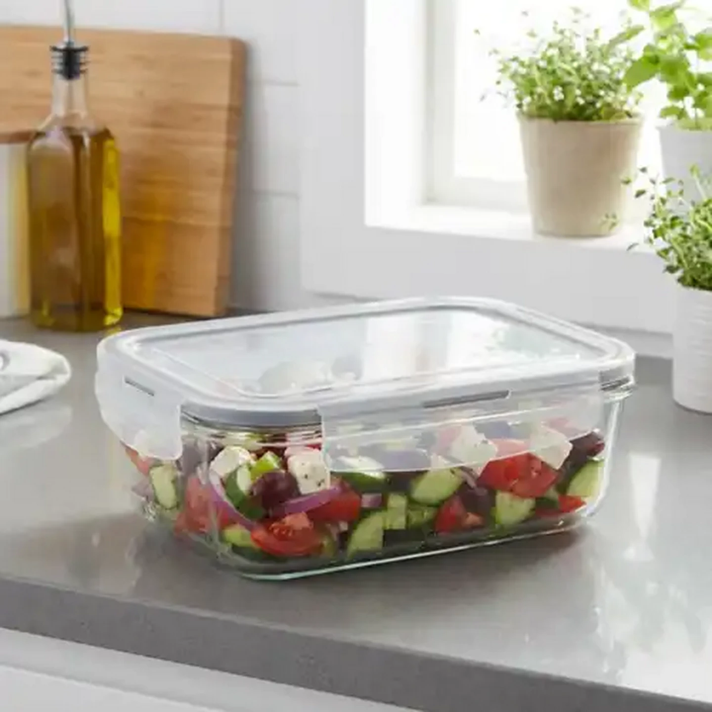 Image of Bake n Lock Rectangular Glass Container 1.1L
