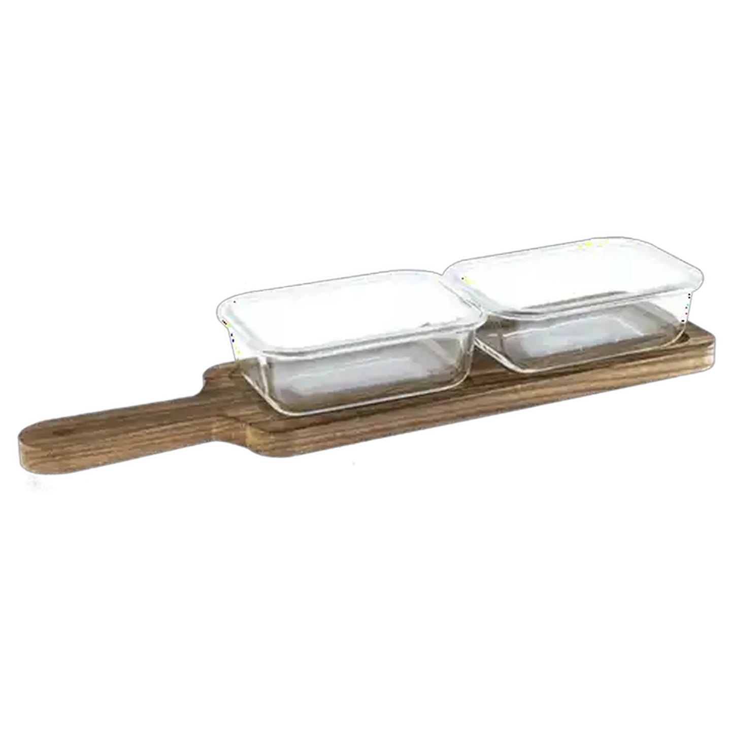 Image of Serve & Snack Square Glass Snack Set 3 Piece