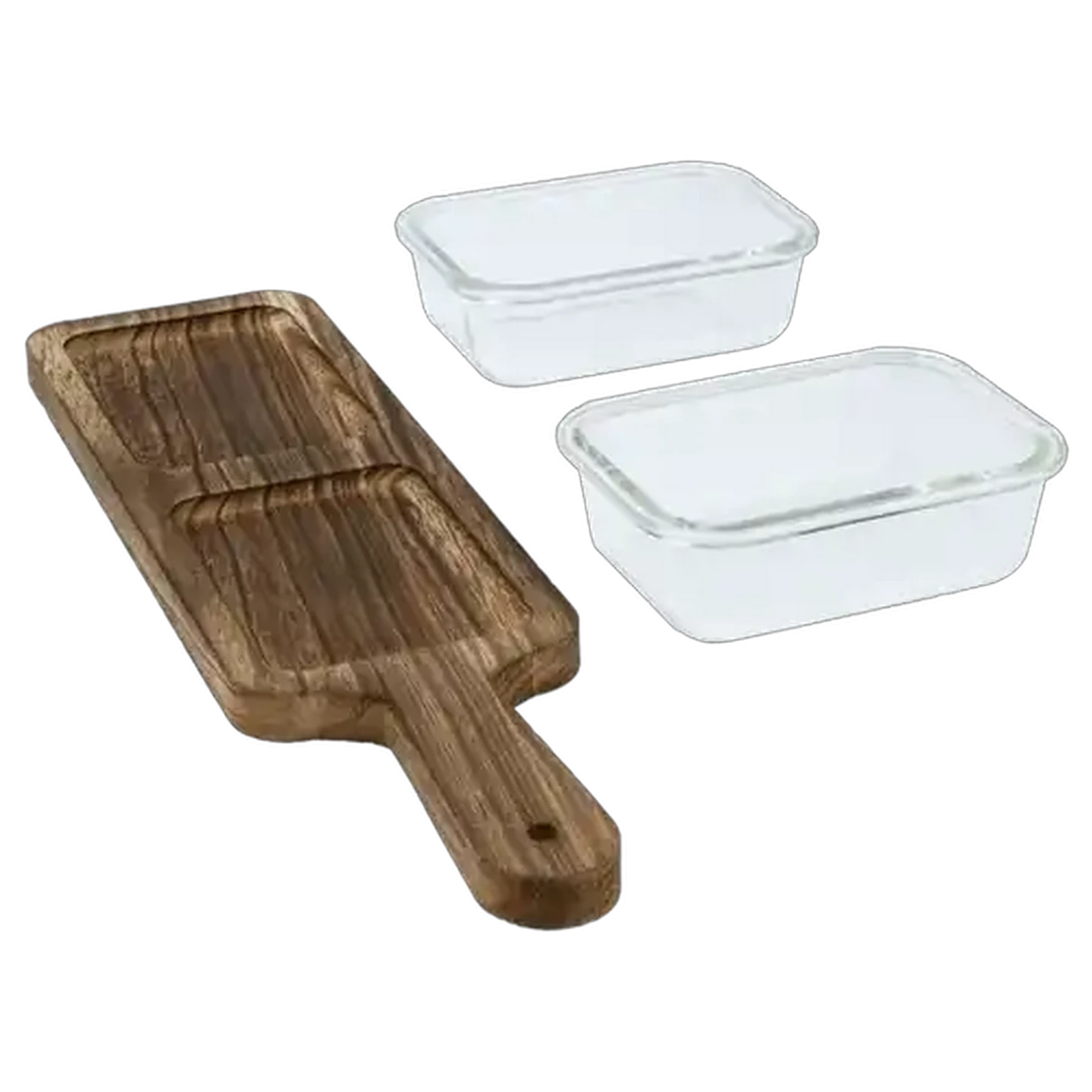 Image of Serve & Snack Square Glass Snack Set 3 Piece