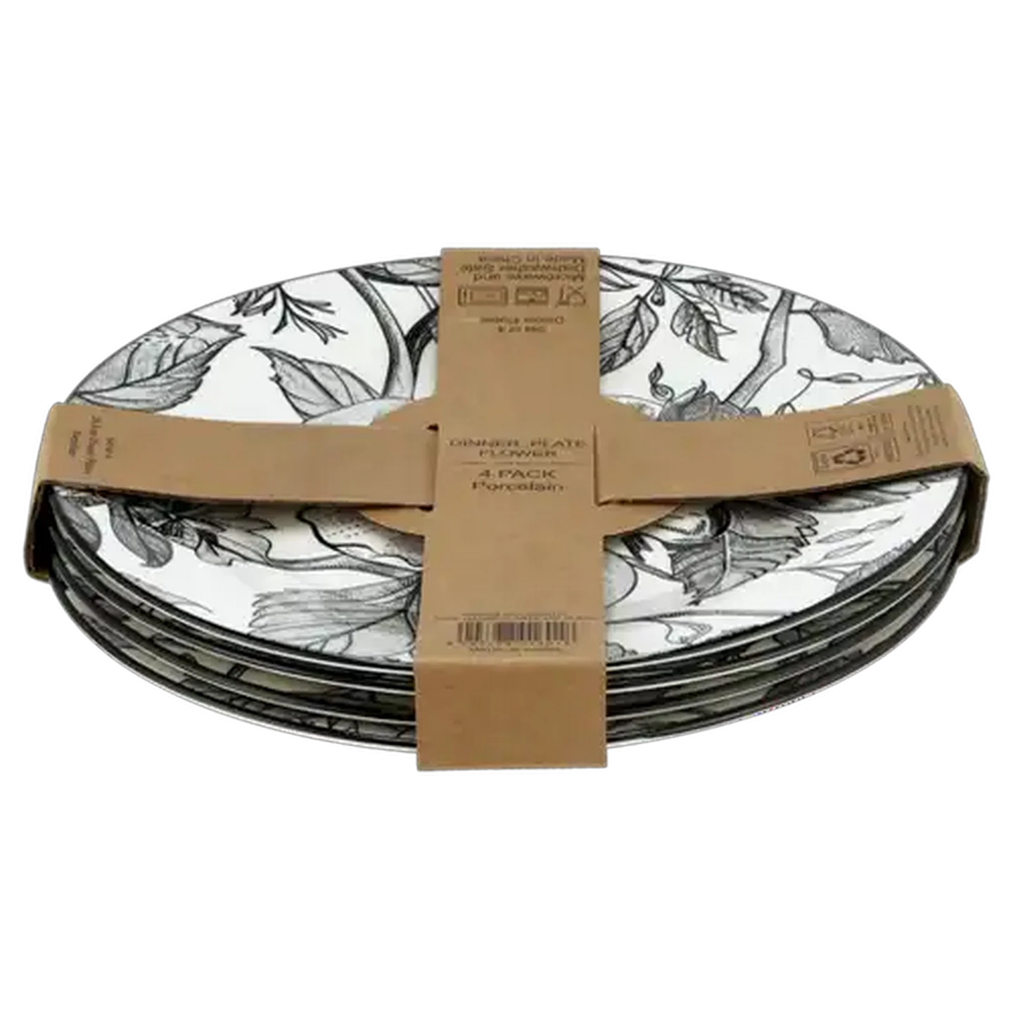 Image of Flower Dinner Plate 26.5cm 4-Pack