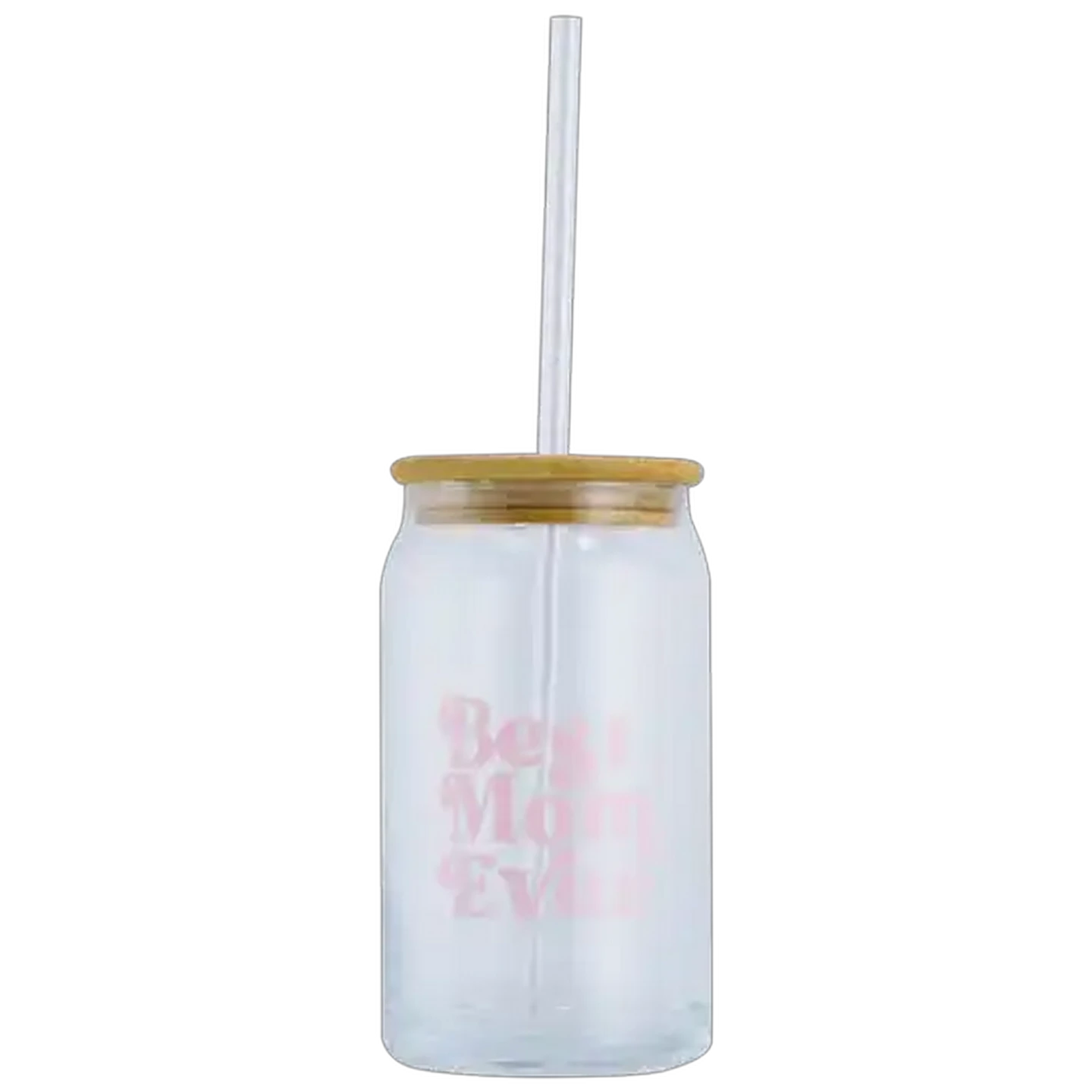 Image of Mother's Day Glass with Straw 500ml (Design May Vary)