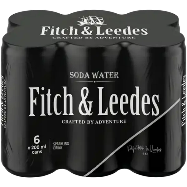 Fitch & Leedes Soda Water 6 x 200ml