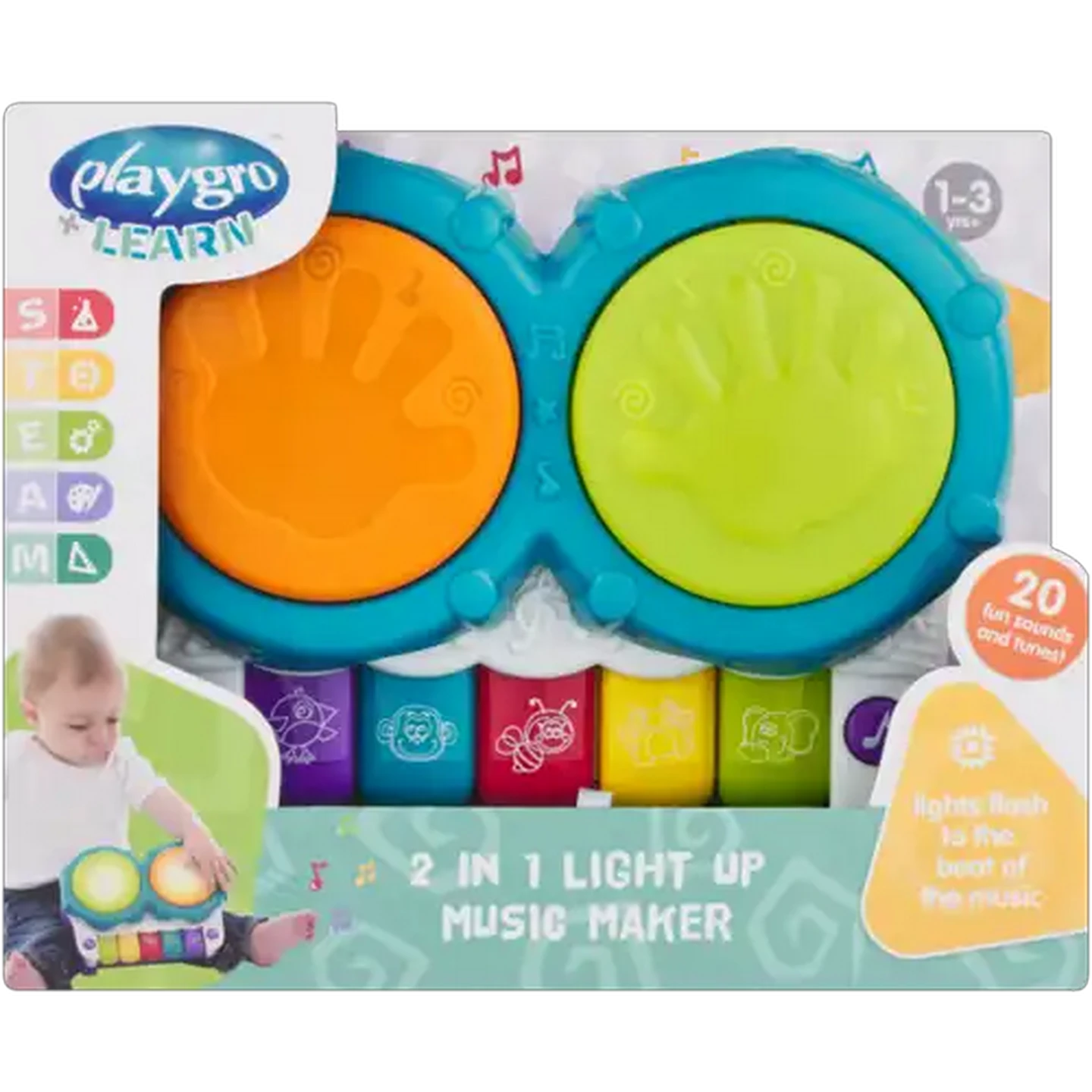 Image of Playgro 2-In-1 Light Up Music Maker 1-3 Years