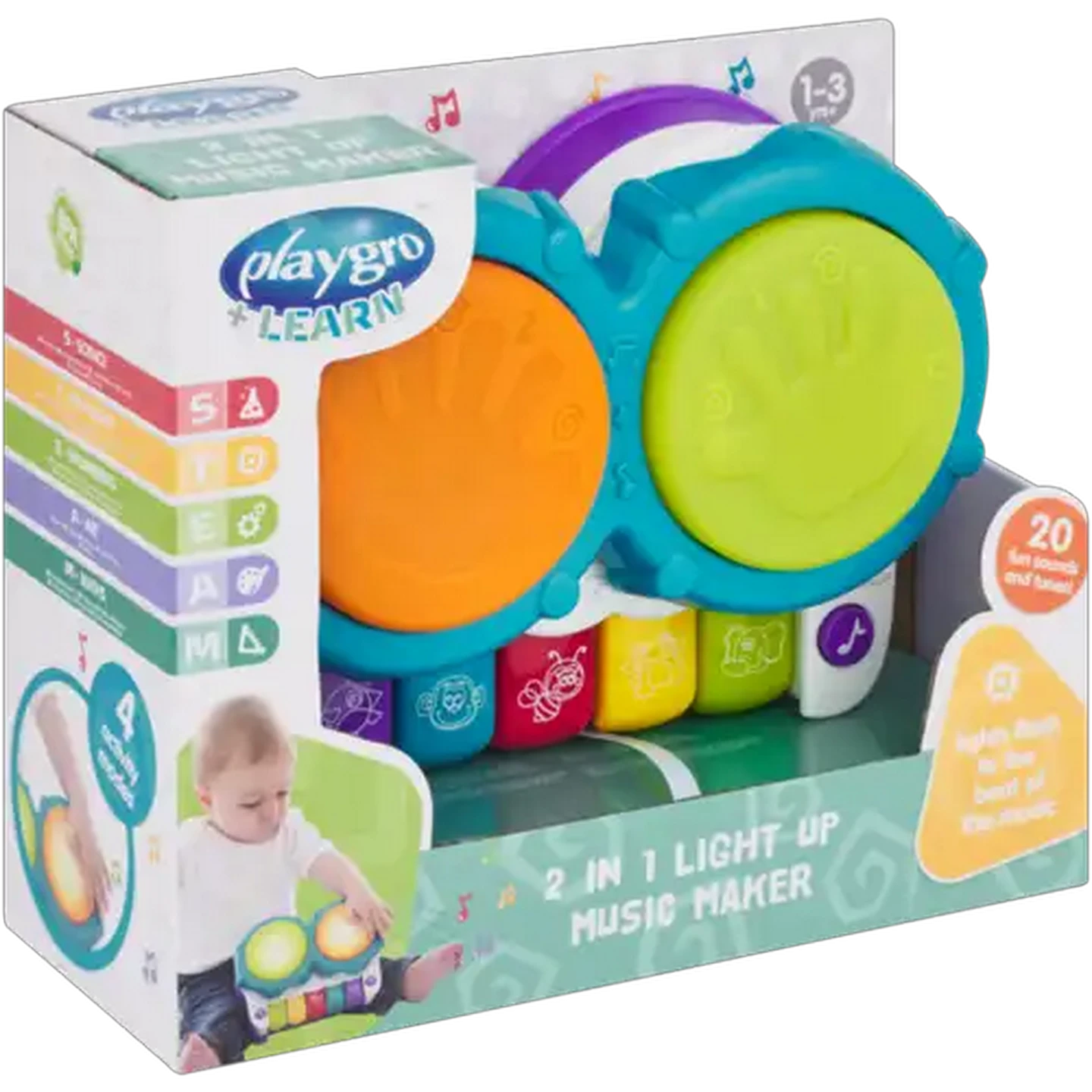 Image of Playgro 2-In-1 Light Up Music Maker 1-3 Years