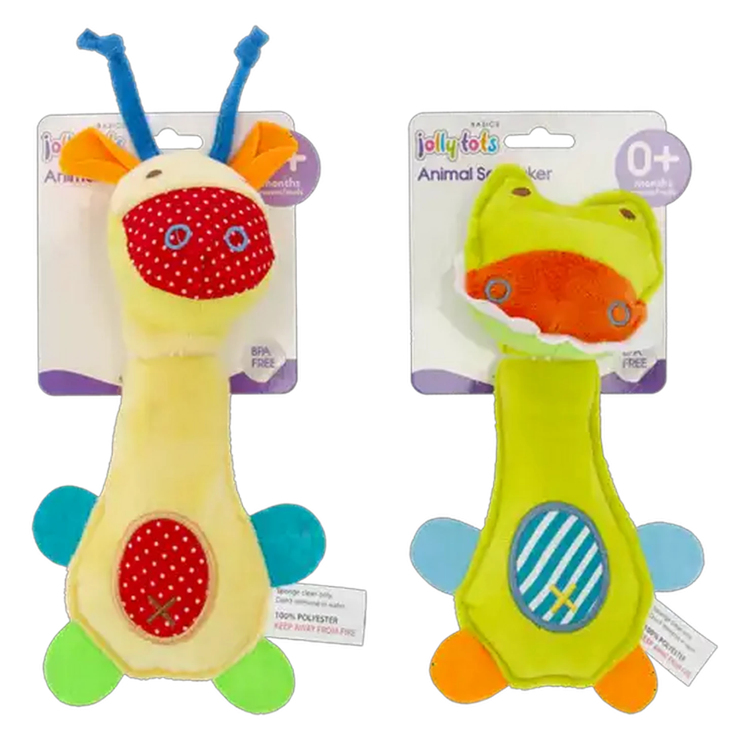 Image of Jolly Tots Hand Plush Animal Rattle 0 Months + (Type May Vary)