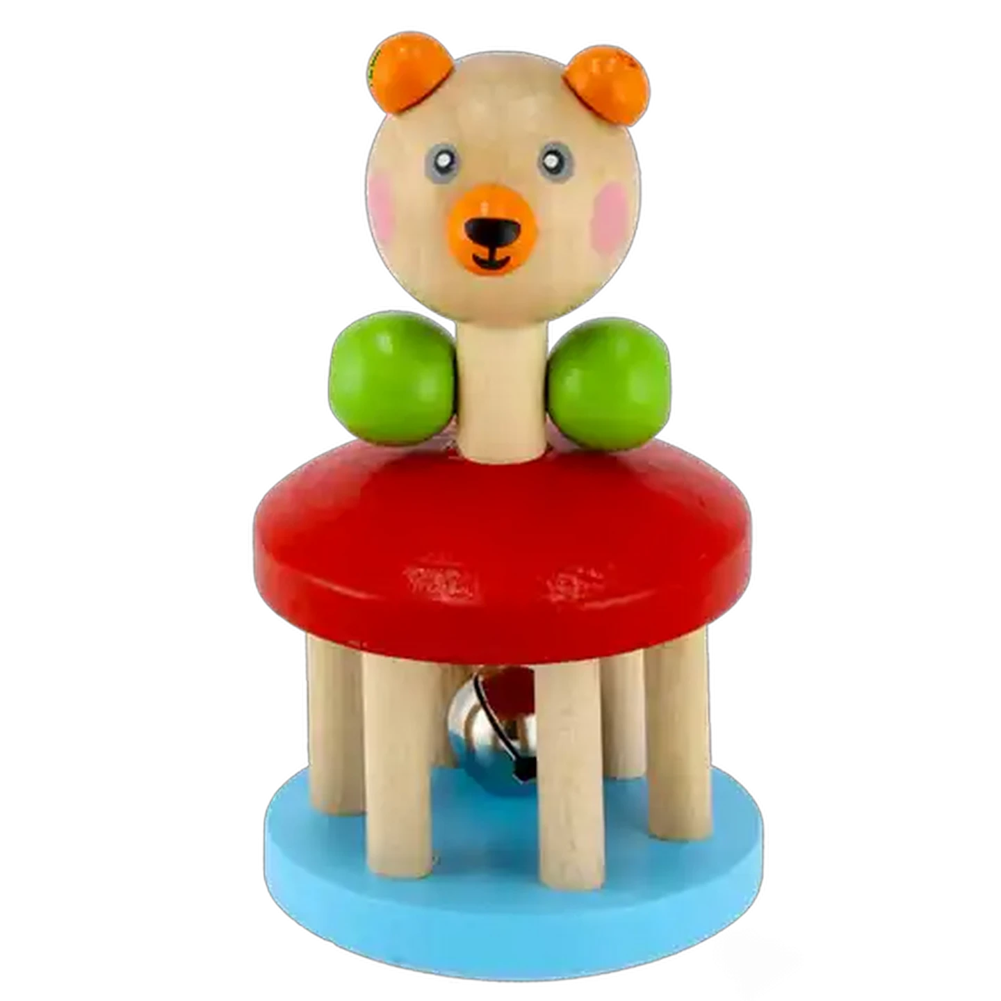 Image of Jolly Tots Bear Wooden Bell Rattle 3 Months+