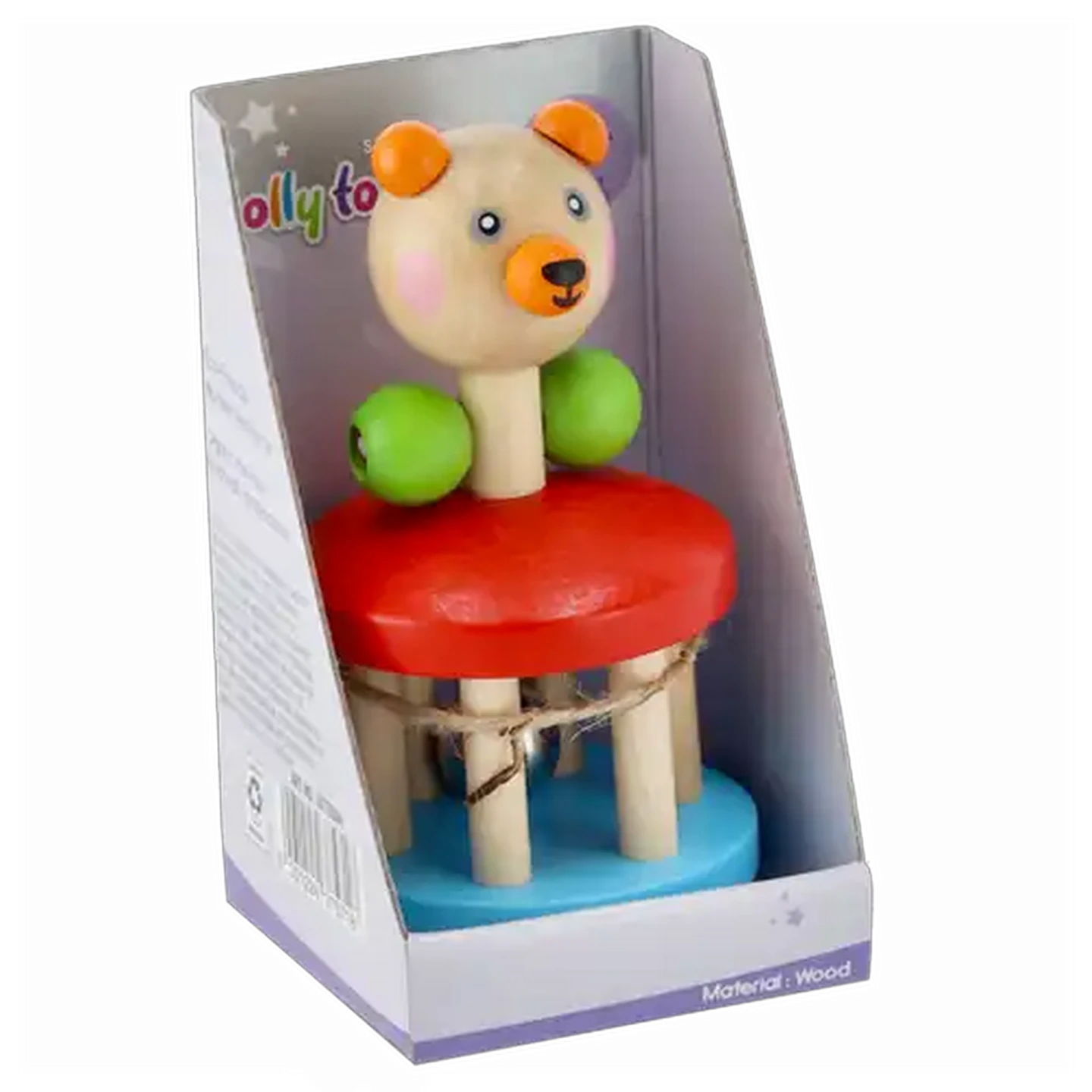 Image of Jolly Tots Bear Wooden Bell Rattle 3 Months+