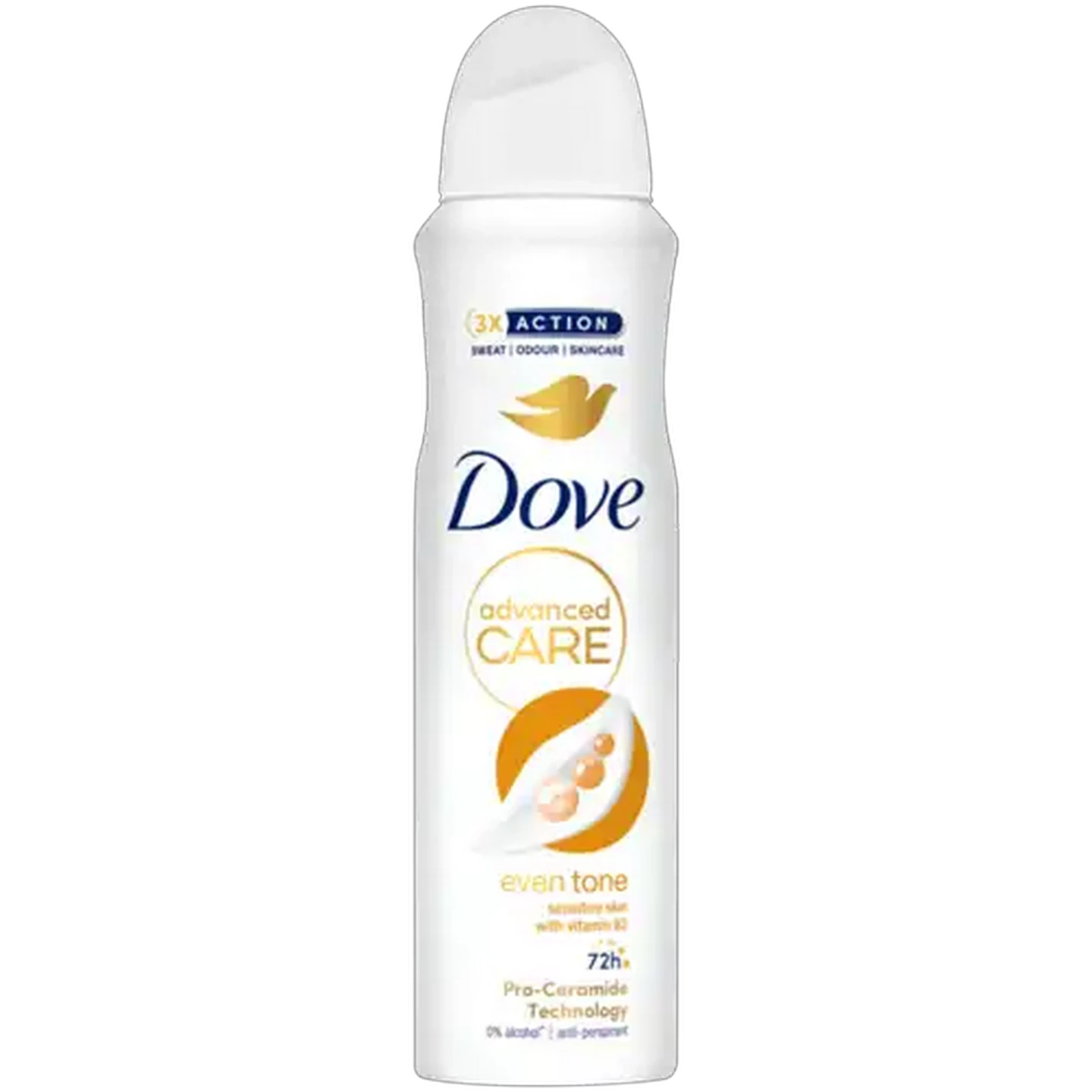 Image of Dove Advanced Care Alcohol Free Even Tone 0% Alcohol Anti-Perspirant Body Spray 150ml