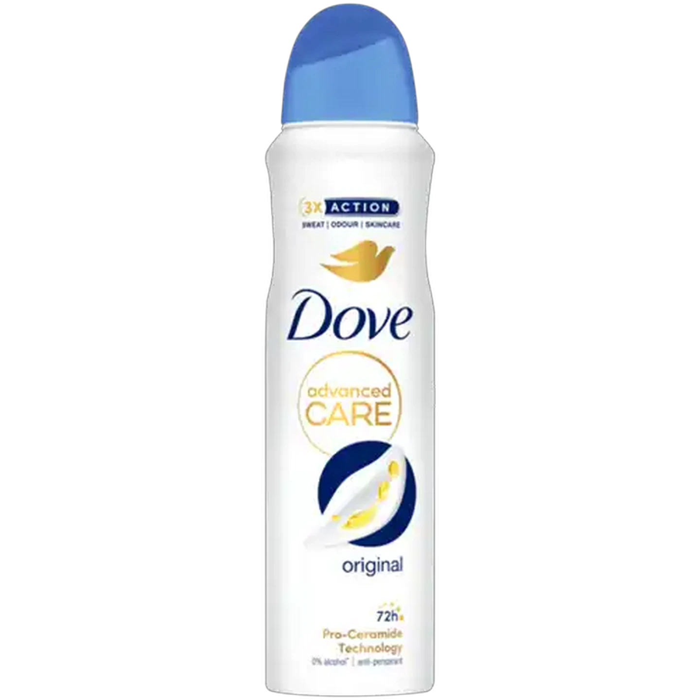 Image of Dove Advanced Care Alcohol Free Original 0% Alcohol Anti-Perspirant Body Spray 150ml