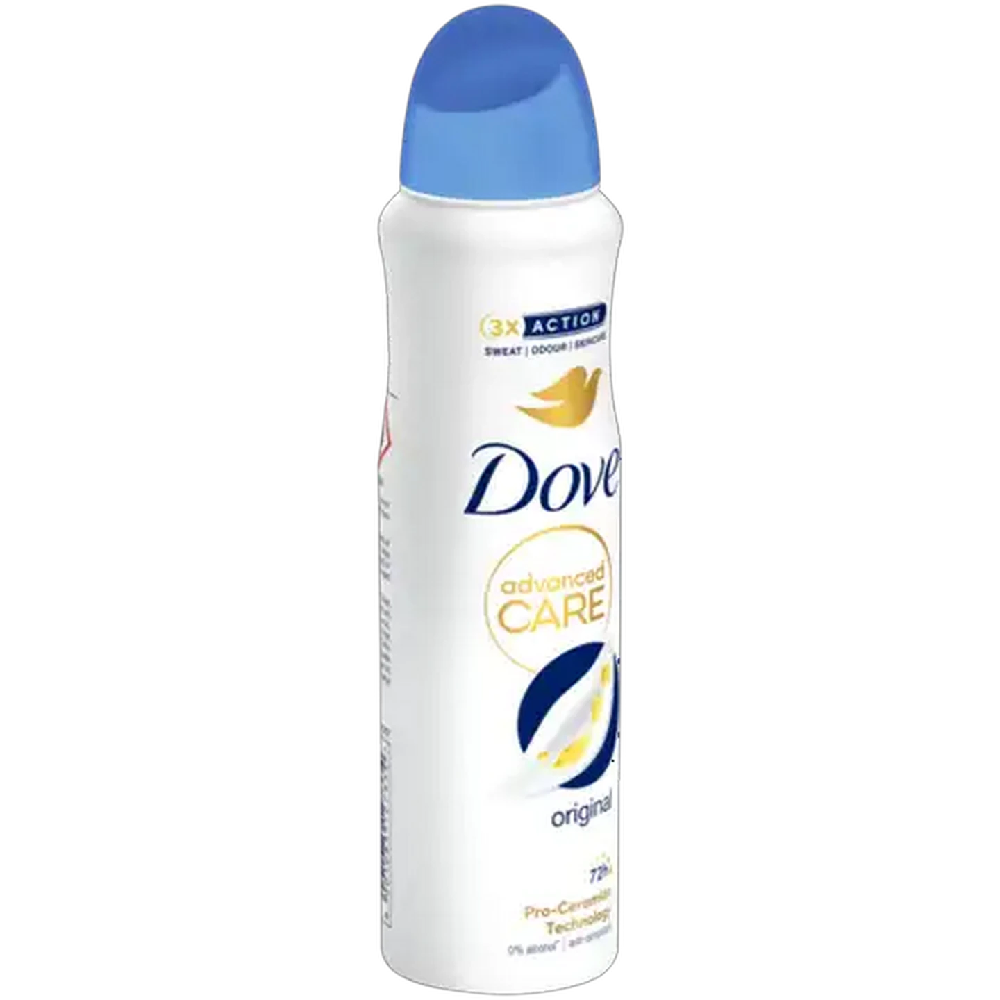 Image of Dove Advanced Care Alcohol Free Original 0% Alcohol Anti-Perspirant Body Spray 150ml