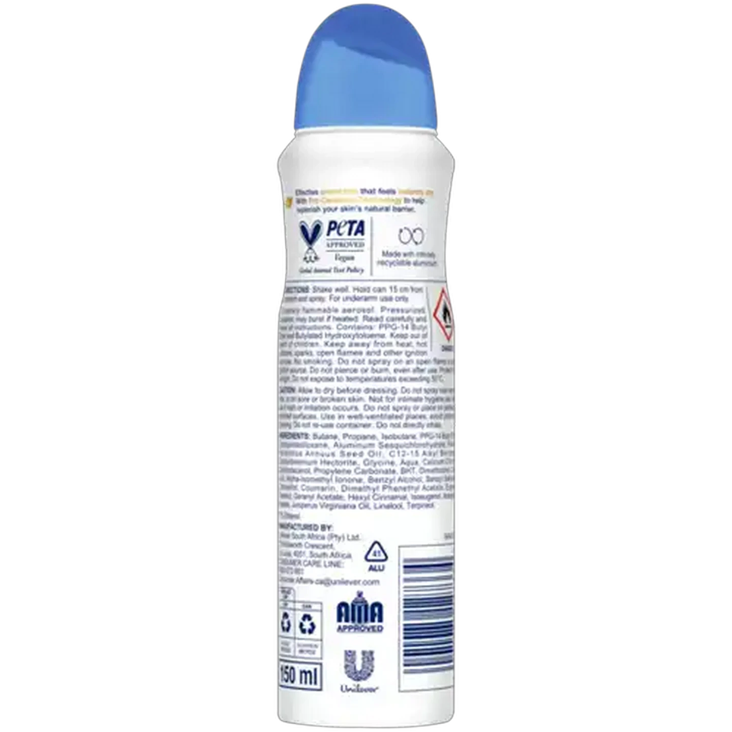 Image of Dove Advanced Care Alcohol Free Original 0% Alcohol Anti-Perspirant Body Spray 150ml