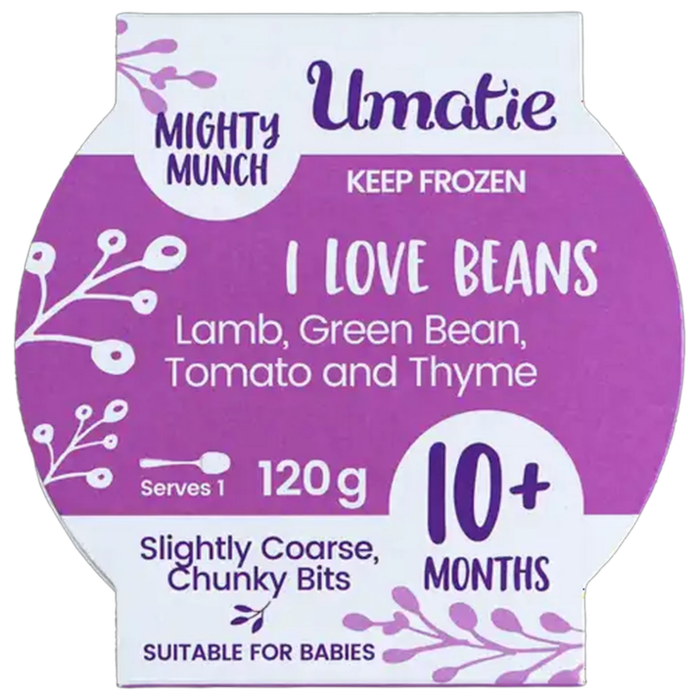 Image of Umatie Mighty Munch I Love Beans Frozen Baby Food 10+ Months 120g