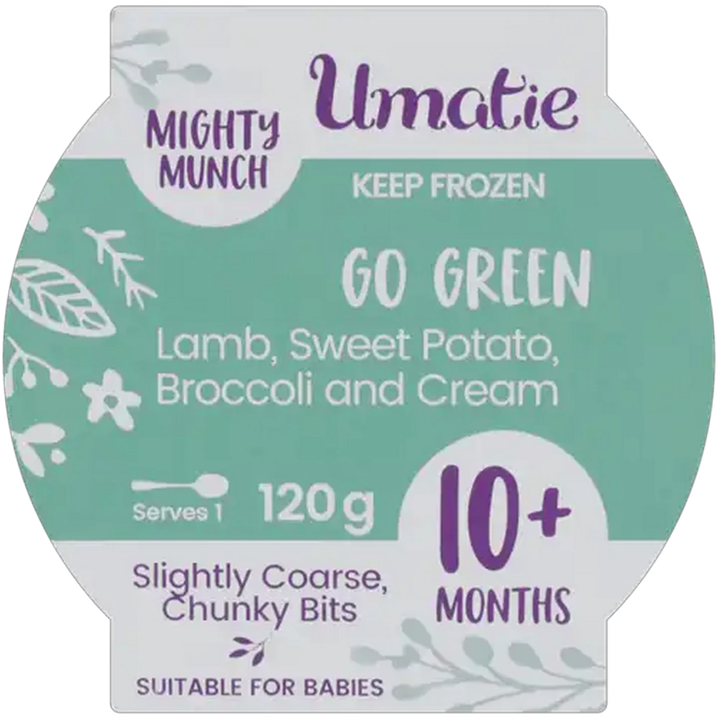 Image of Umatie Mighty Munch Go Green Frozen 10 Months + Baby Food 120g