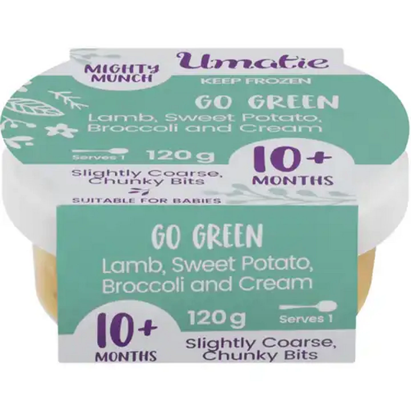 Image of Umatie Mighty Munch Go Green Frozen 10 Months + Baby Food 120g