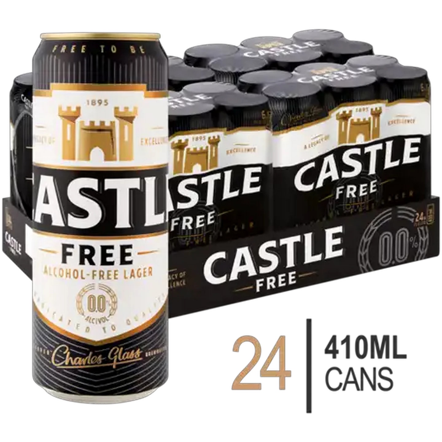 Image of Castle Free Alcohol-Free Lager Beer Cans 24 x 410ml