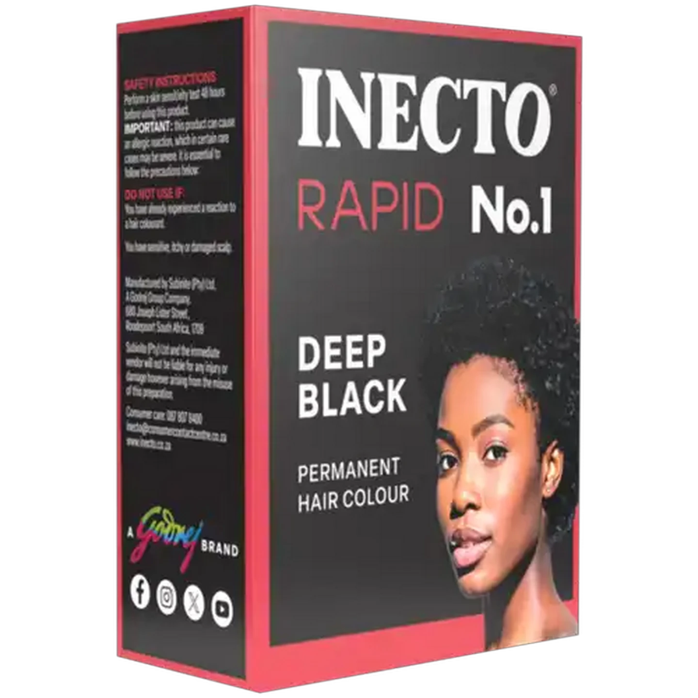 Image of Inecto Rapid No. 1 Deep Black Permanent Hair Colour 25ml