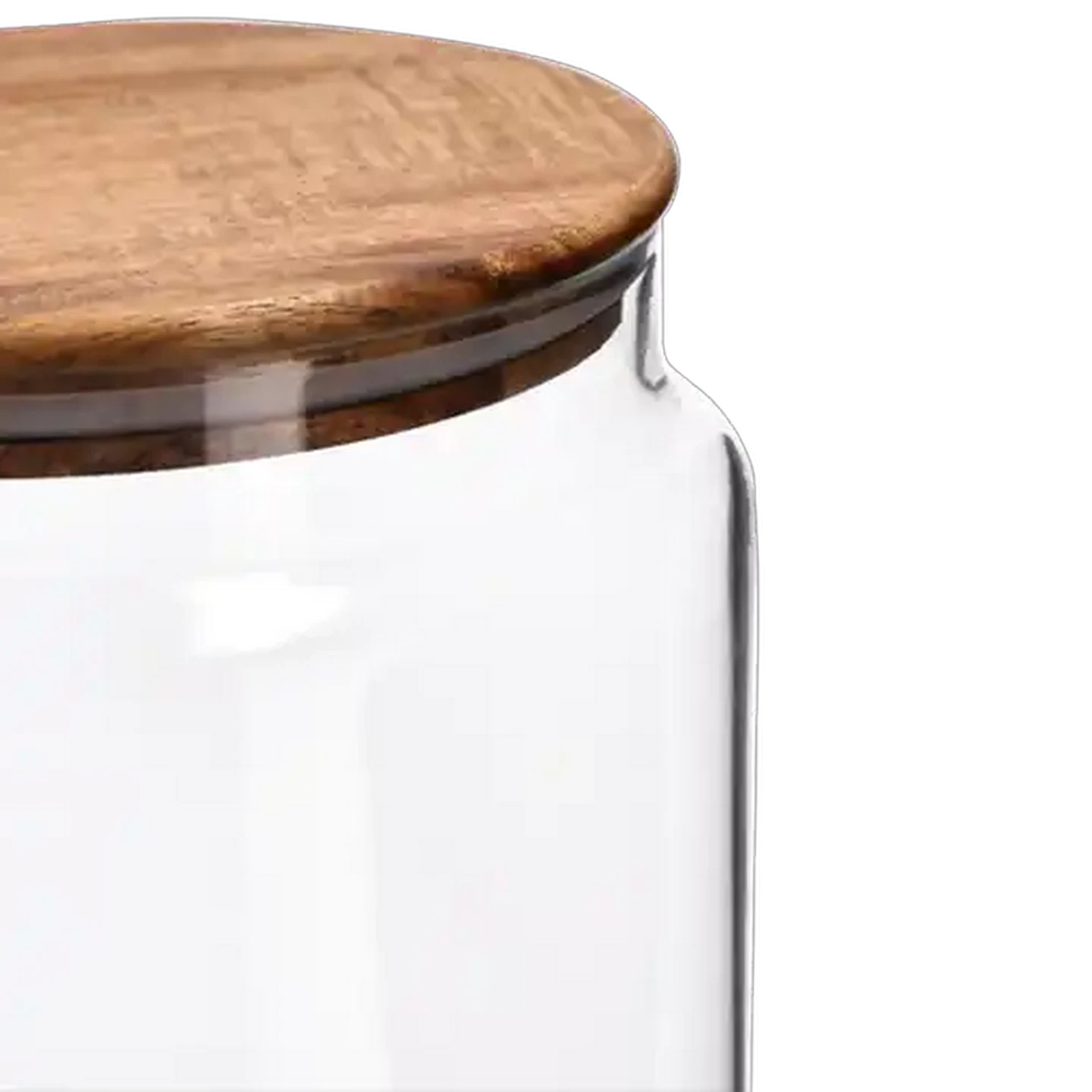 Image of Large Glass Jar with Acacia Wood Lid 4.2L