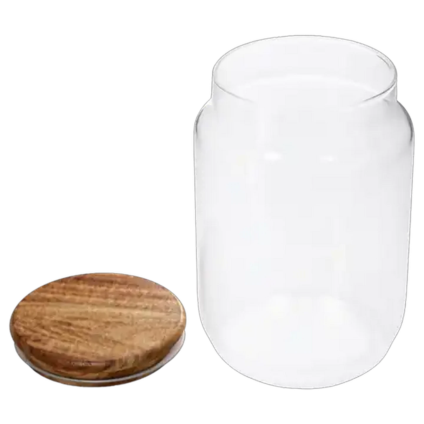 Image of Large Glass Jar with Acacia Wood Lid 1.5L