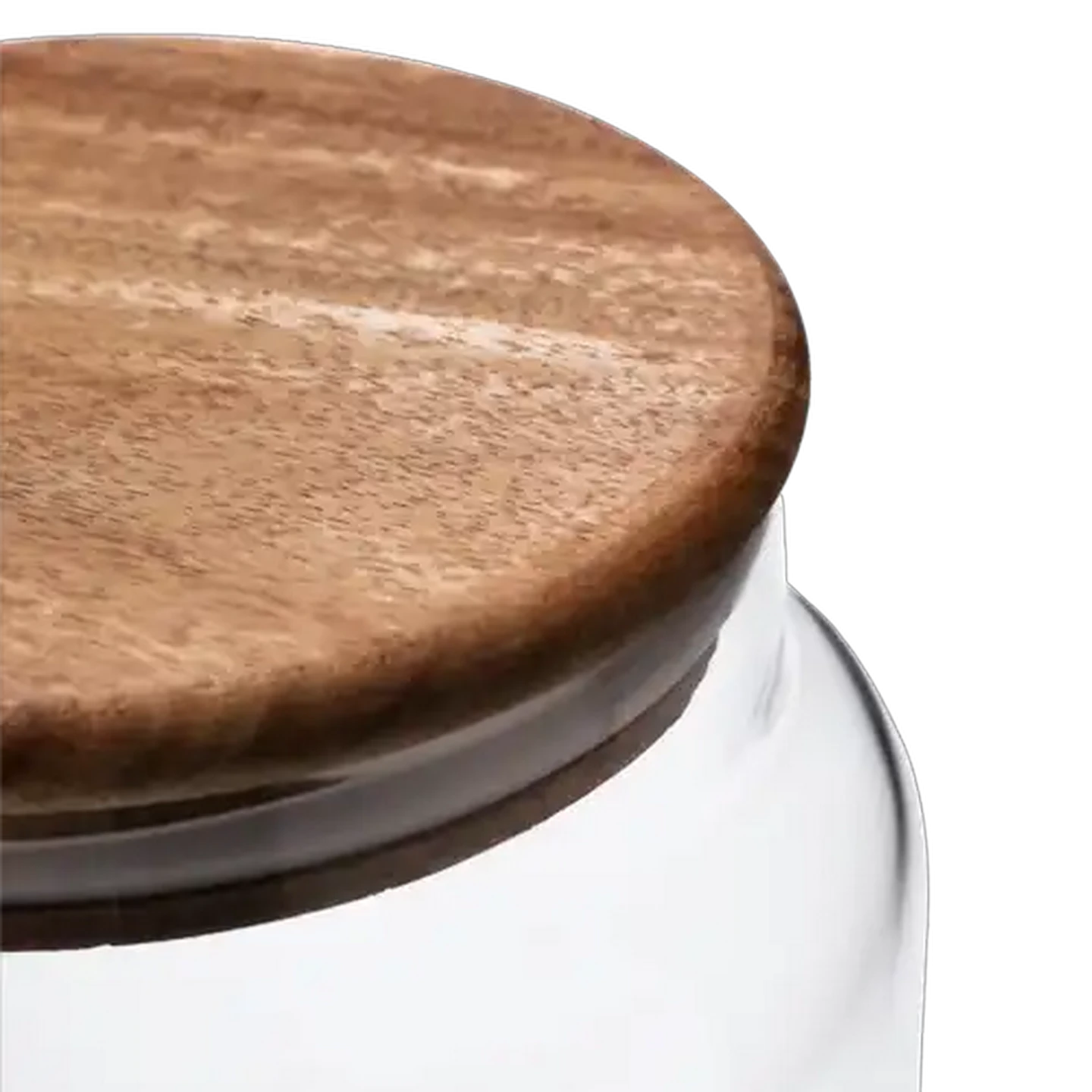 Image of Large Glass Jar with Acacia Wood Lid 1.5L