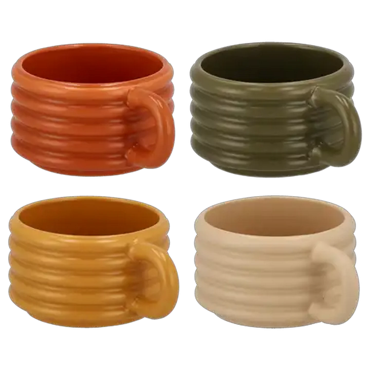 Image of Ribbed Stoneware Coffee Mug 340ml (Colour May Vary)