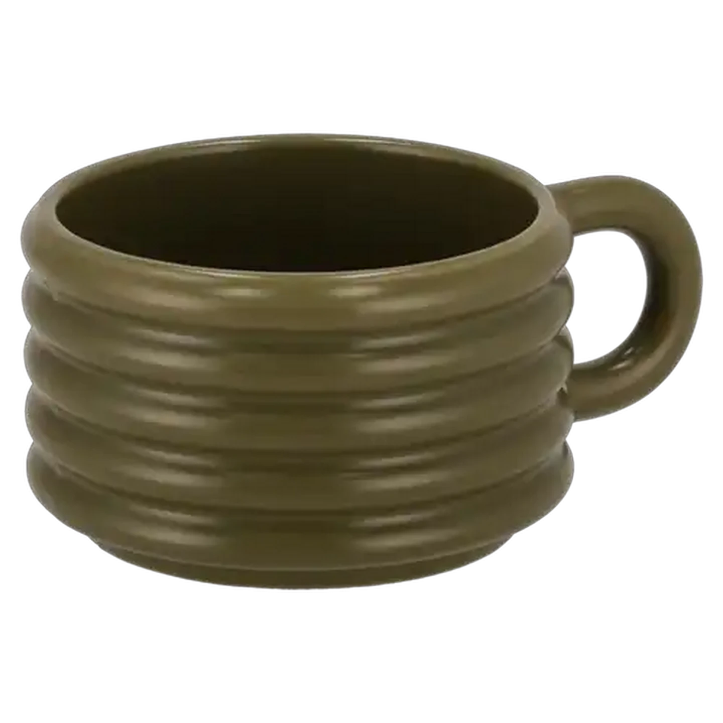 Image of Ribbed Stoneware Coffee Mug 340ml (Colour May Vary)