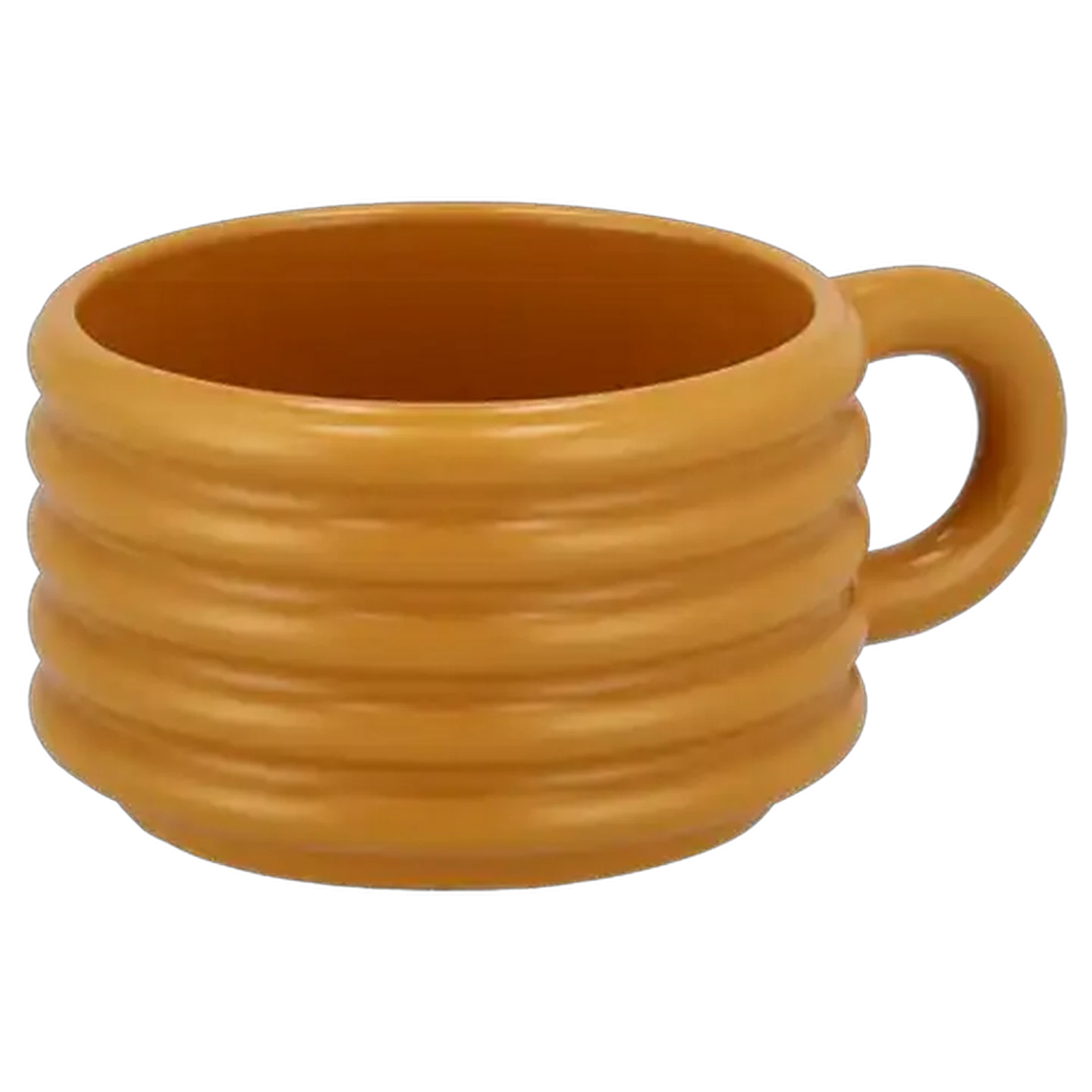 Image of Ribbed Stoneware Coffee Mug 340ml (Colour May Vary)