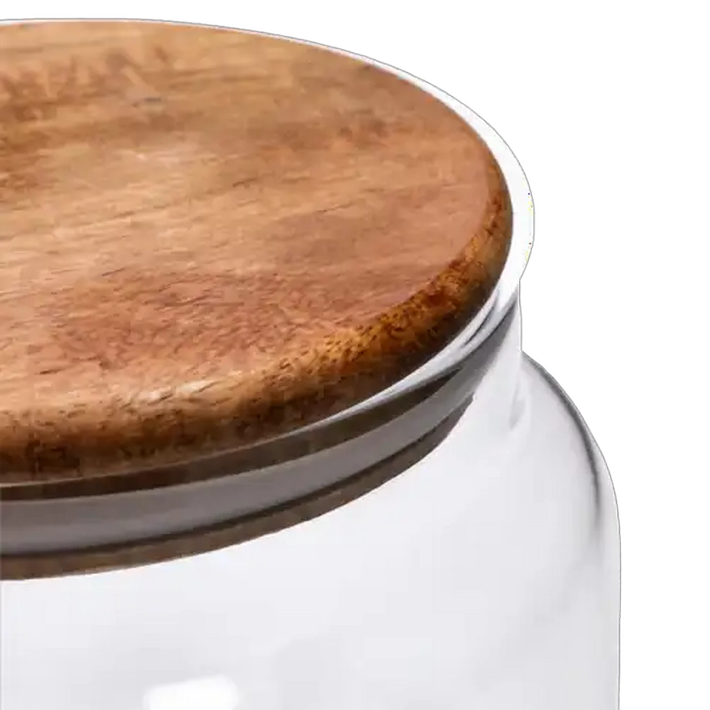 Image of Large Glass Jar with Acacia Wood Lid 800ml