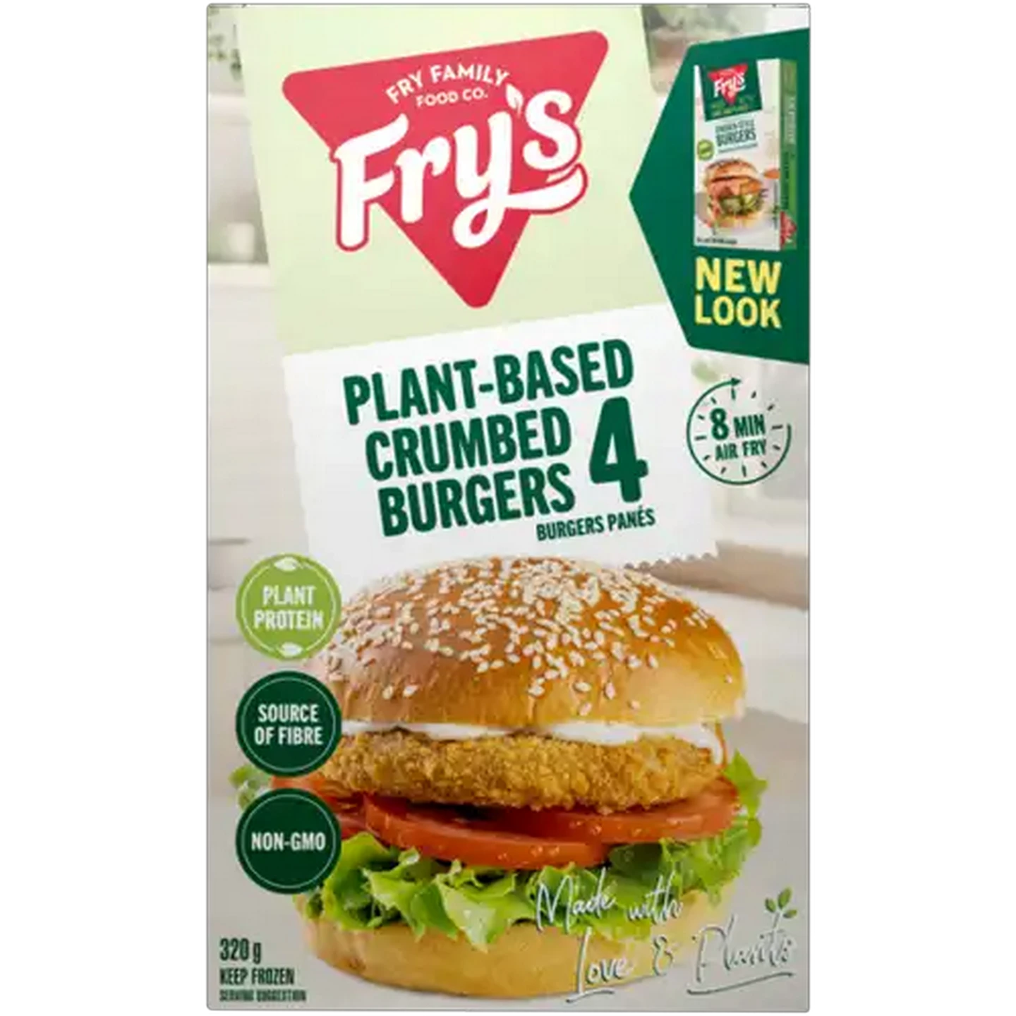 Image of Fry's Frozen Plant-Based Crumbed Burgers 320g
