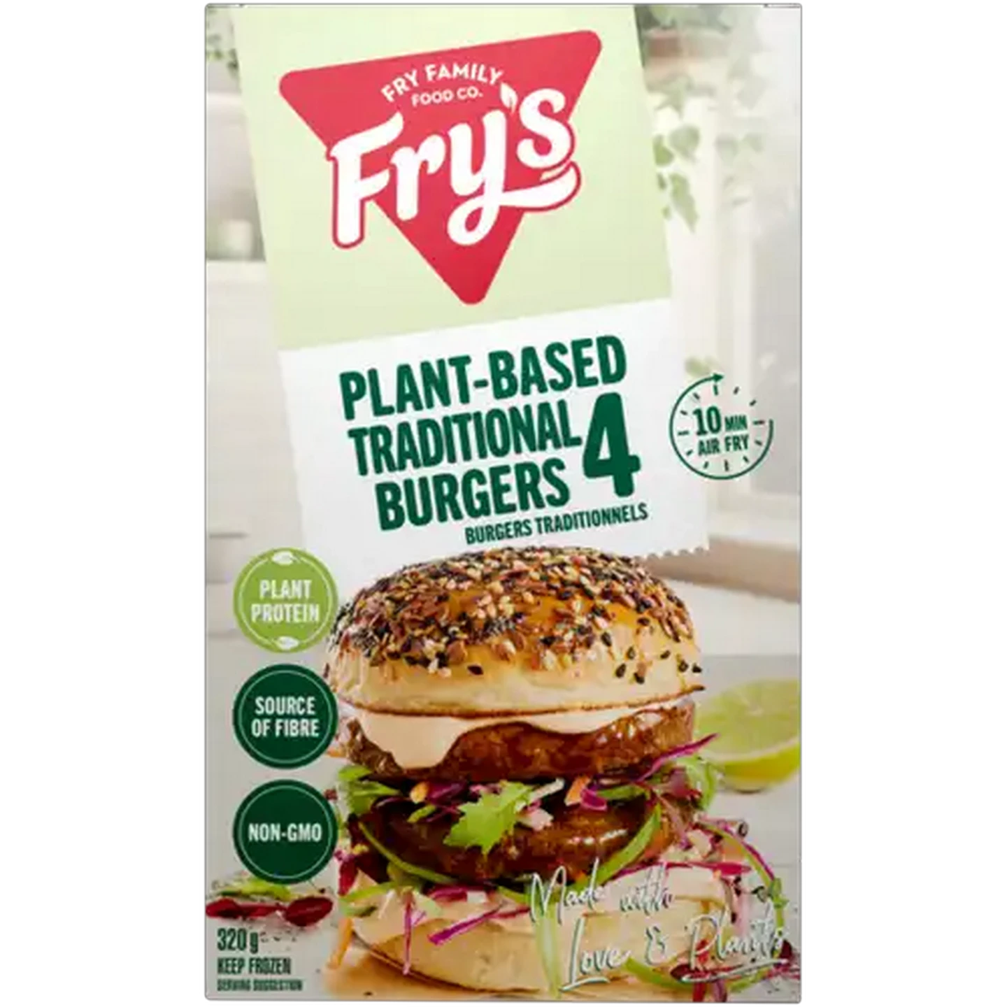 Image of Fry's Frozen Plant-Based Traditional Burgers 320g