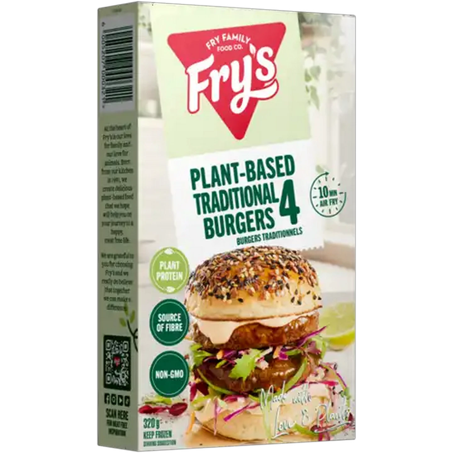 Image of Fry's Frozen Plant-Based Traditional Burgers 320g