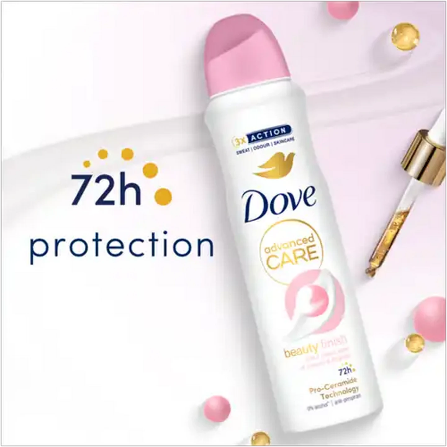 Image of Dove Advanced Care Alcohol Free Beauty Finish 0% Alcohol Anti-Perspirant Body Spray 150ml