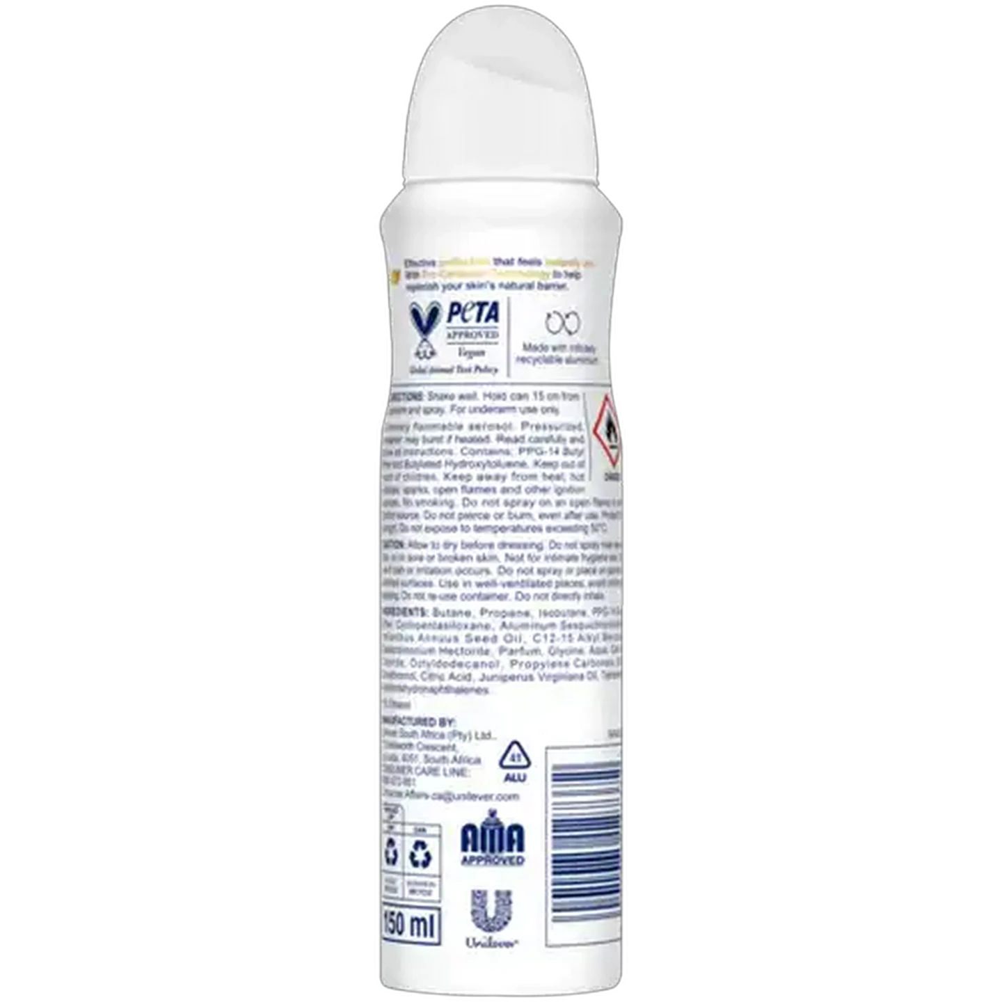 Image of Dove Advanced Care Alcohol Free Sensitive 0% Alcohol Anti-Perspirant Body Spray 150ml