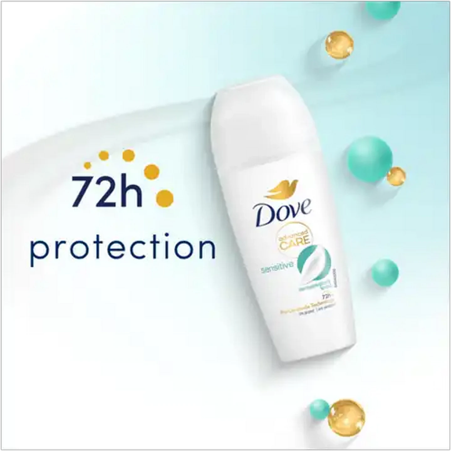 Image of Dove Advanced Care Alcohol Free Sensitive 0% Alcohol Anti-Perspirant Roll-On 50ml