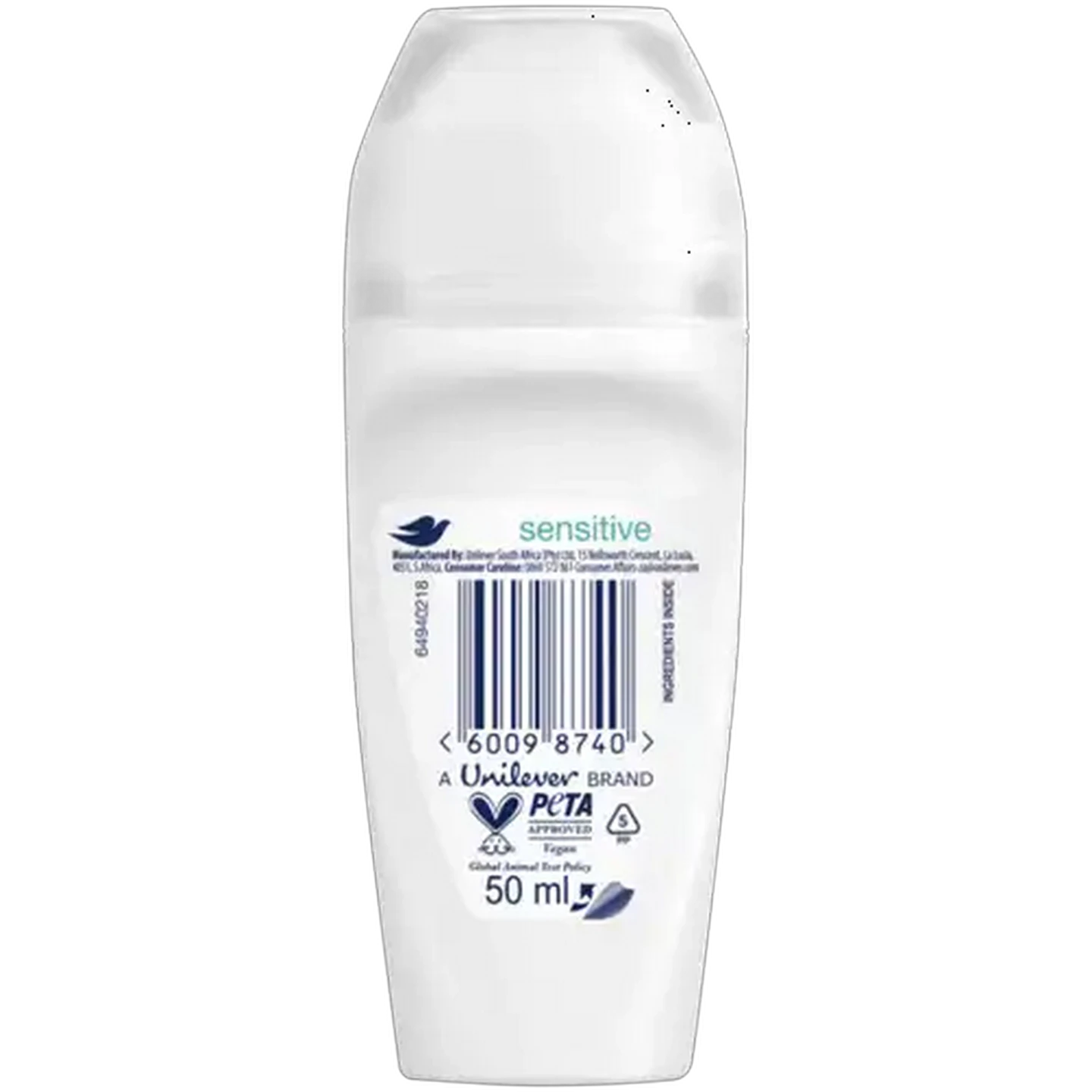 Image of Dove Advanced Care Alcohol Free Sensitive 0% Alcohol Anti-Perspirant Roll-On 50ml