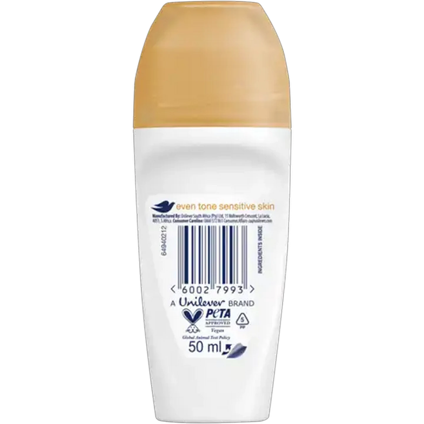 Image of Dove Advanced Care Alcohol Free Even Tone Sensitive 0% Alcohol Anti-Perspirant Roll-On 50ml