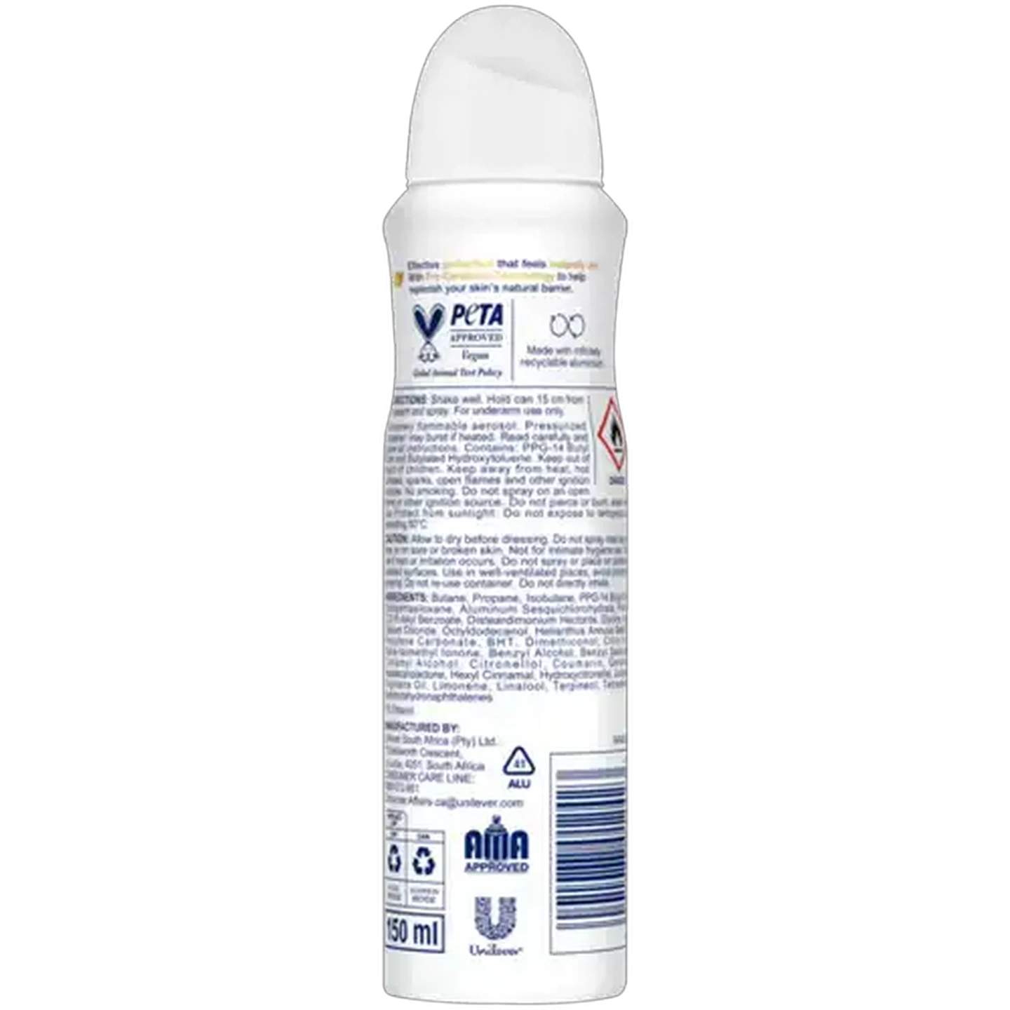 Image of Dove Advanced Care Alcohol Free Invisible Dry 0% Alcohol Anti-Perspirant Body Spray 150ml