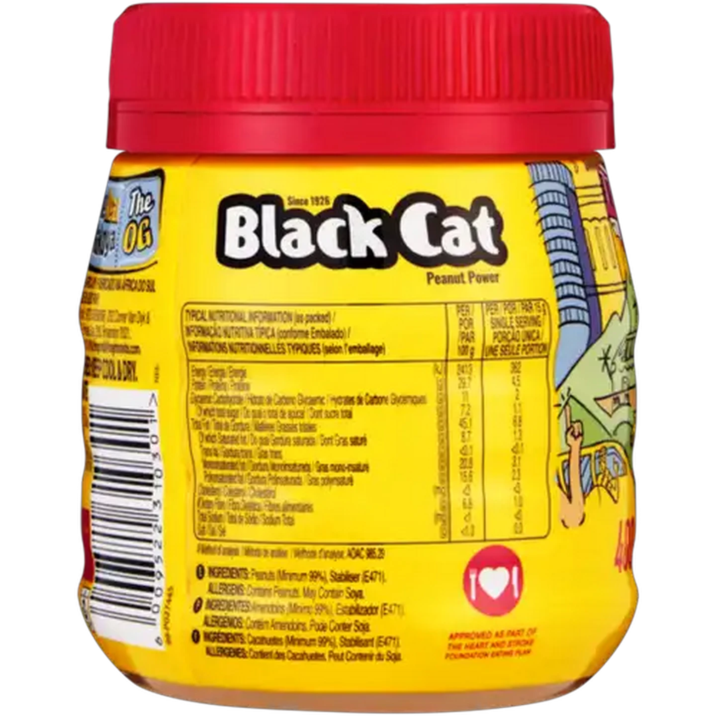 Image of Black Cat No Added Sugar And Salt Smooth Peanut Butter 400g