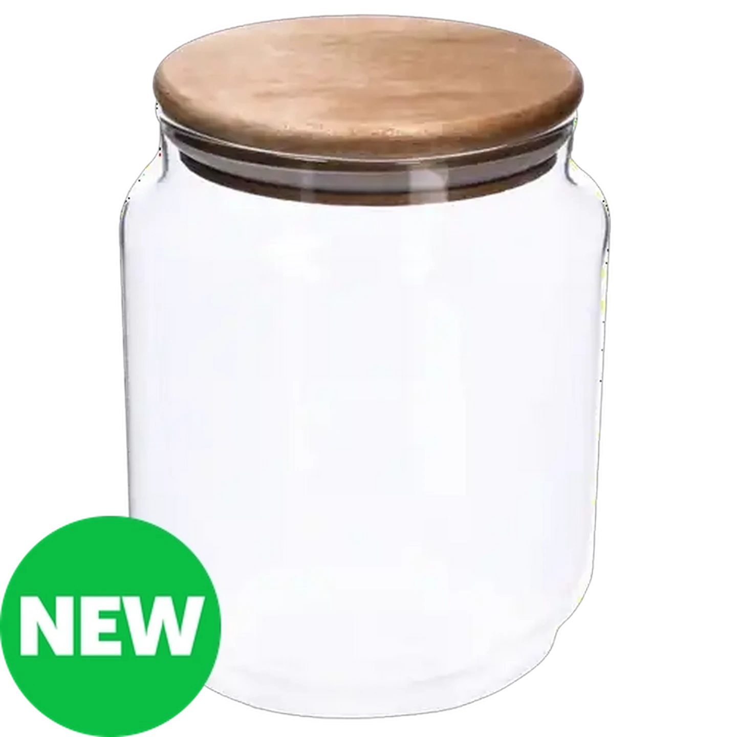 Image of Large Glass Jar with Acacia Wood Lid 1.2L