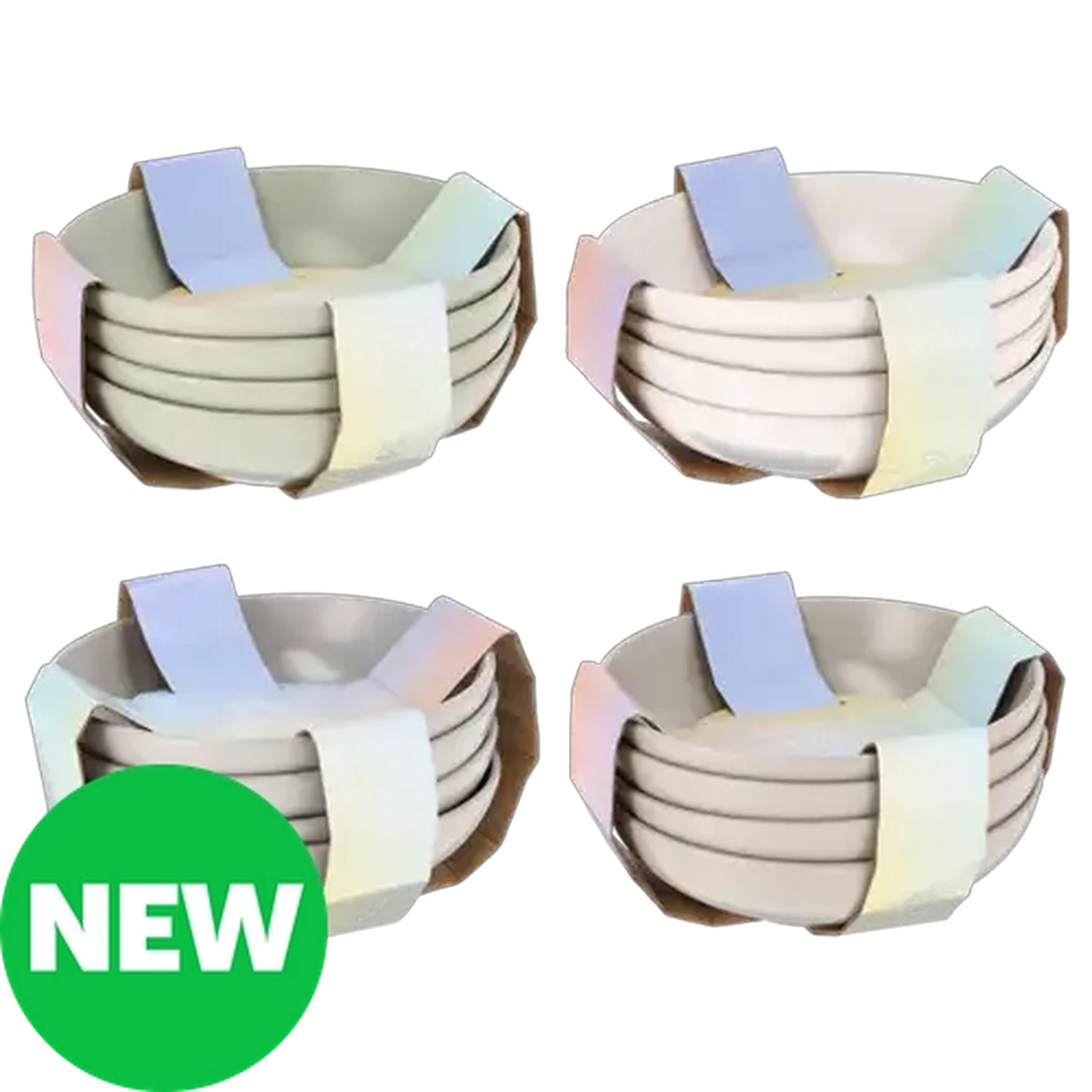 Image of Solstice Stoneware Matt Bowls 20cm 4-Pack (Design May Vary)