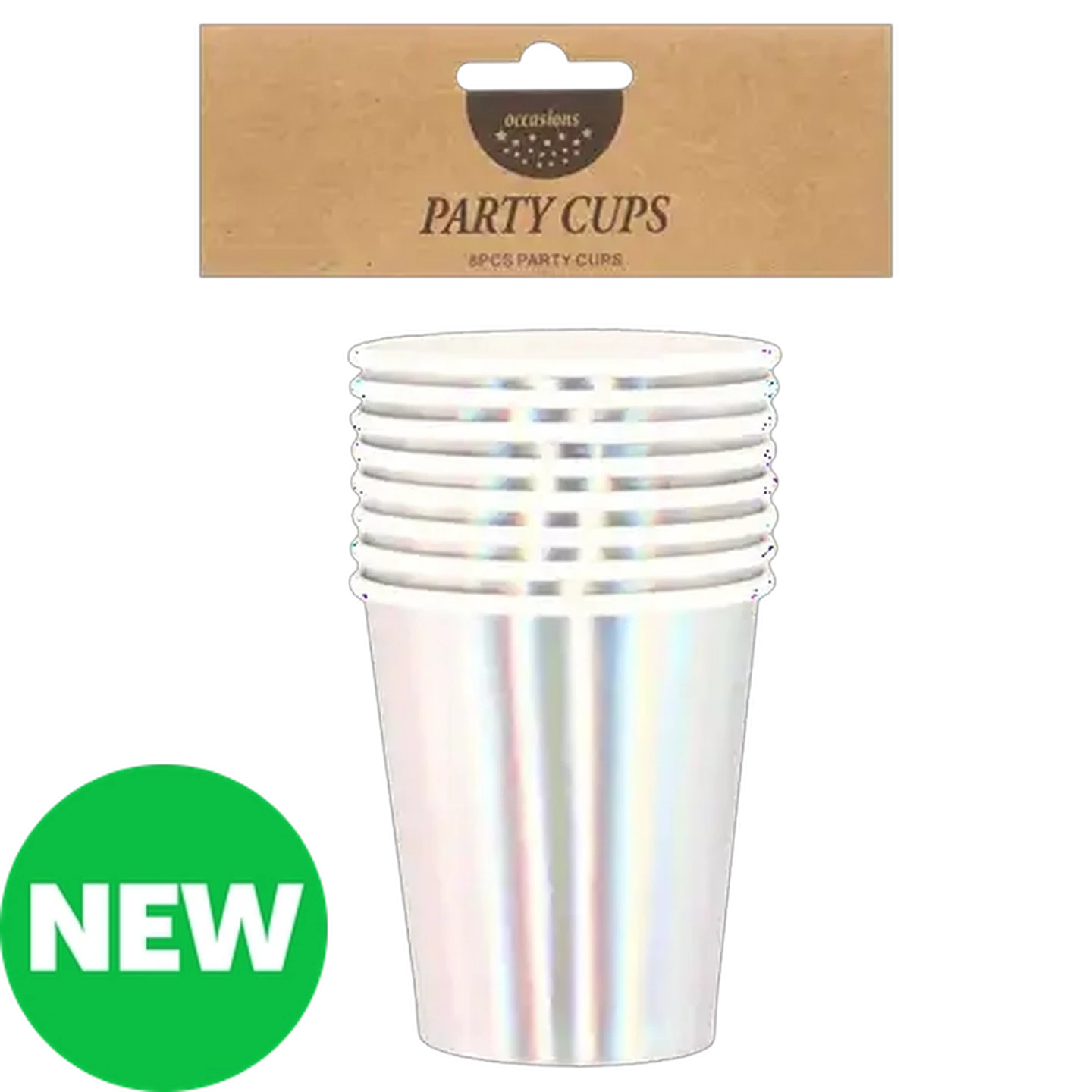 Image of Occasions Iridescent Solid Paper Party Cups 8-Pack