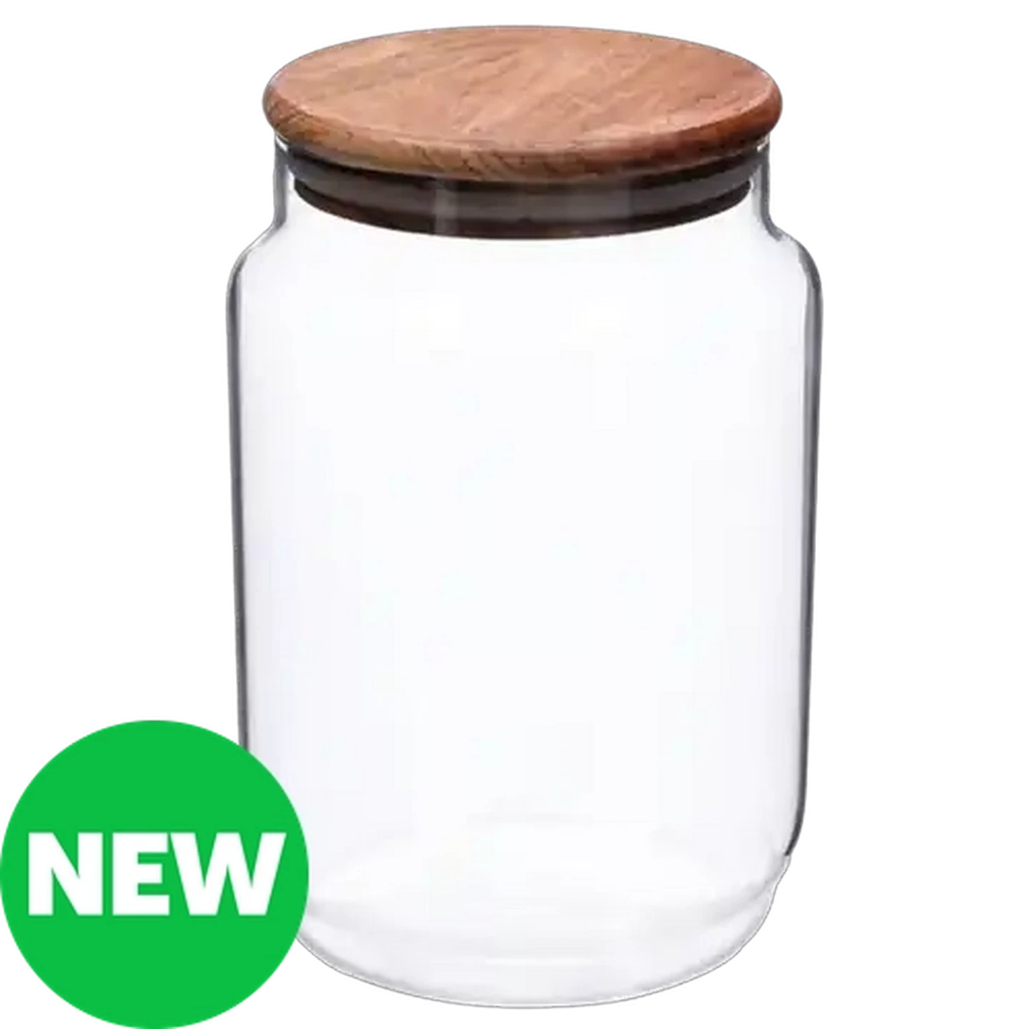 Image of Large Glass Jar with Acacia Wood Lid 1.5L
