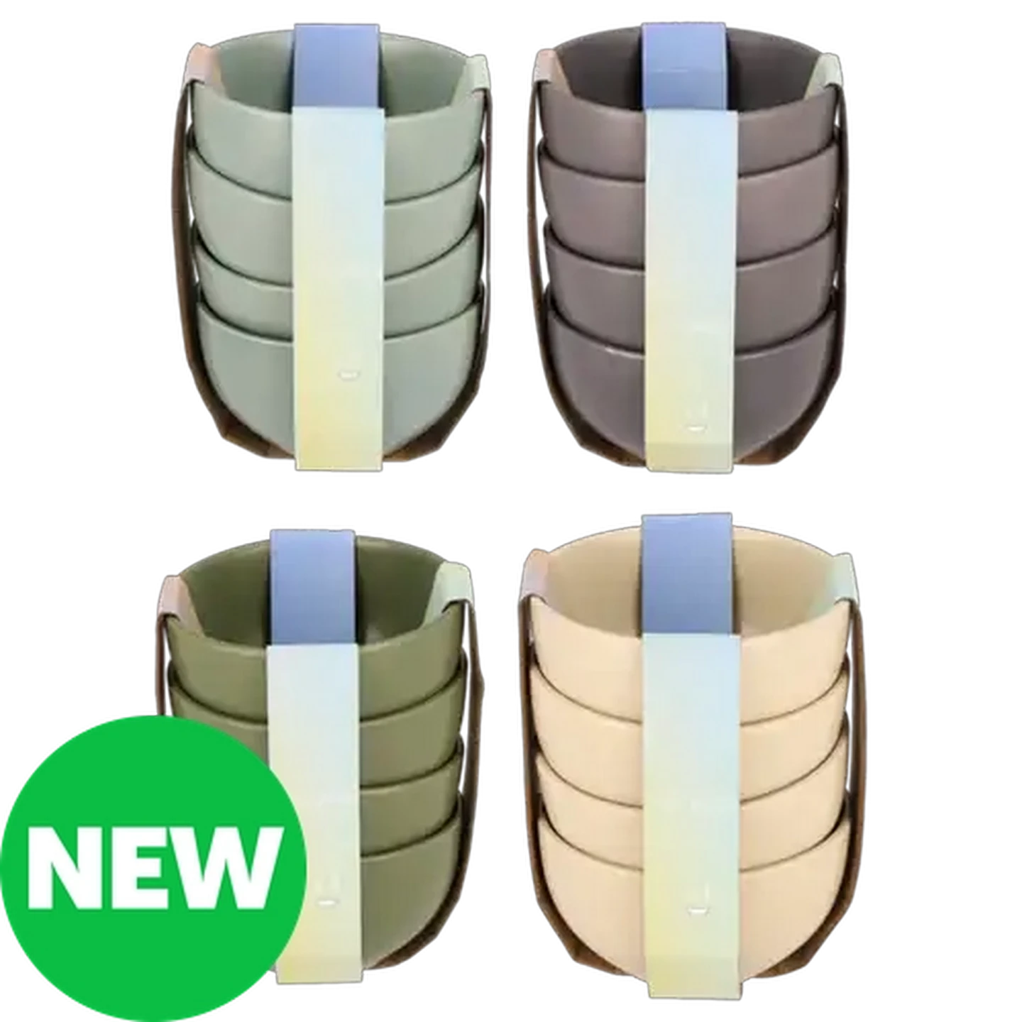 Image of Solstice Stoneware Matt Bowls 14cm 4-Pack (Colour May Vary)