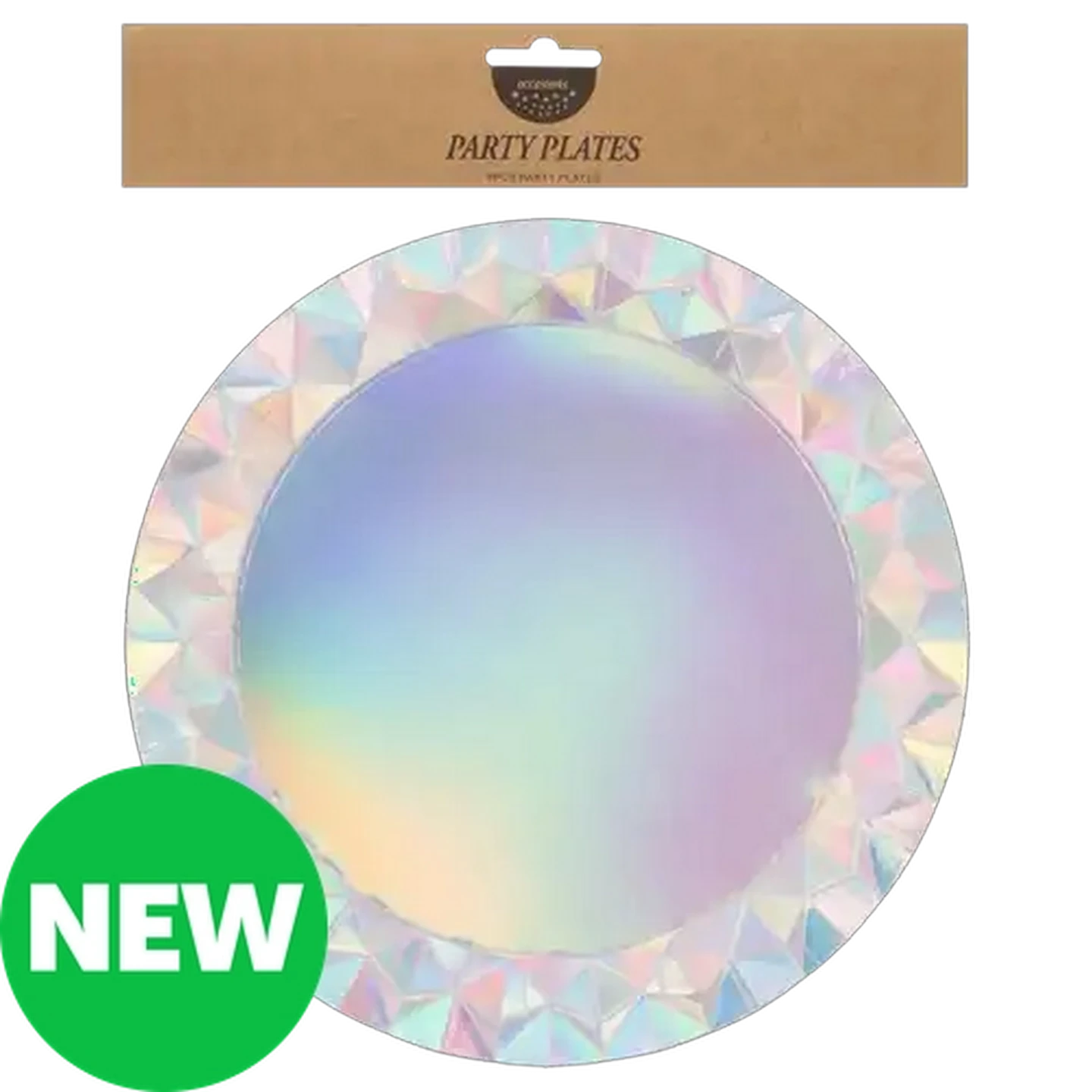 Image of Occasions Iridescent Solid Paper Party Plates 8-Pack