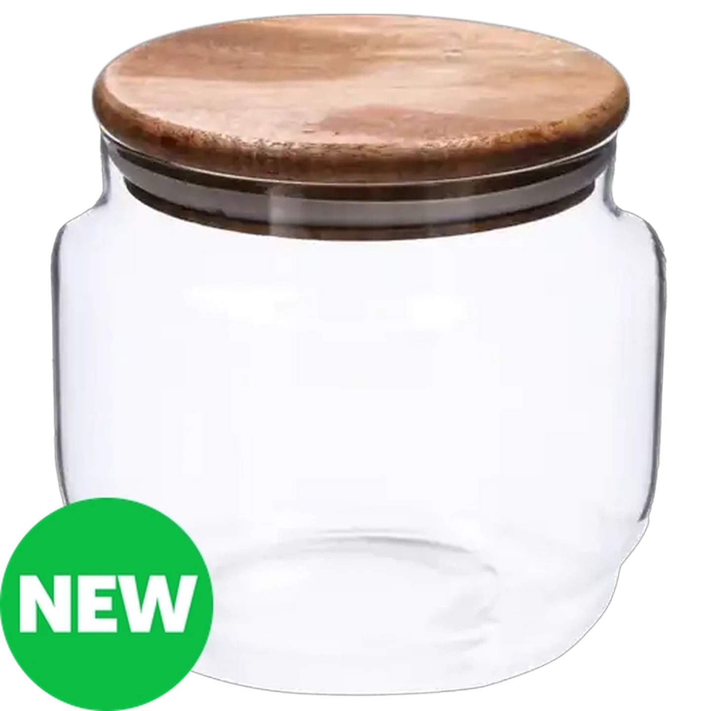 Image of Large Glass Jar with Acacia Wood Lid 800ml