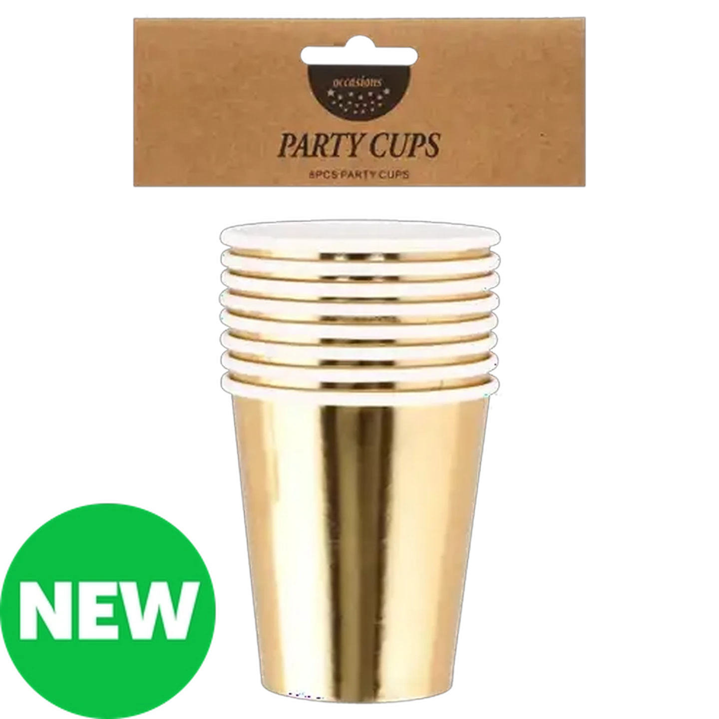Image of Occasions Gold Paper Party Cups 8-Pack