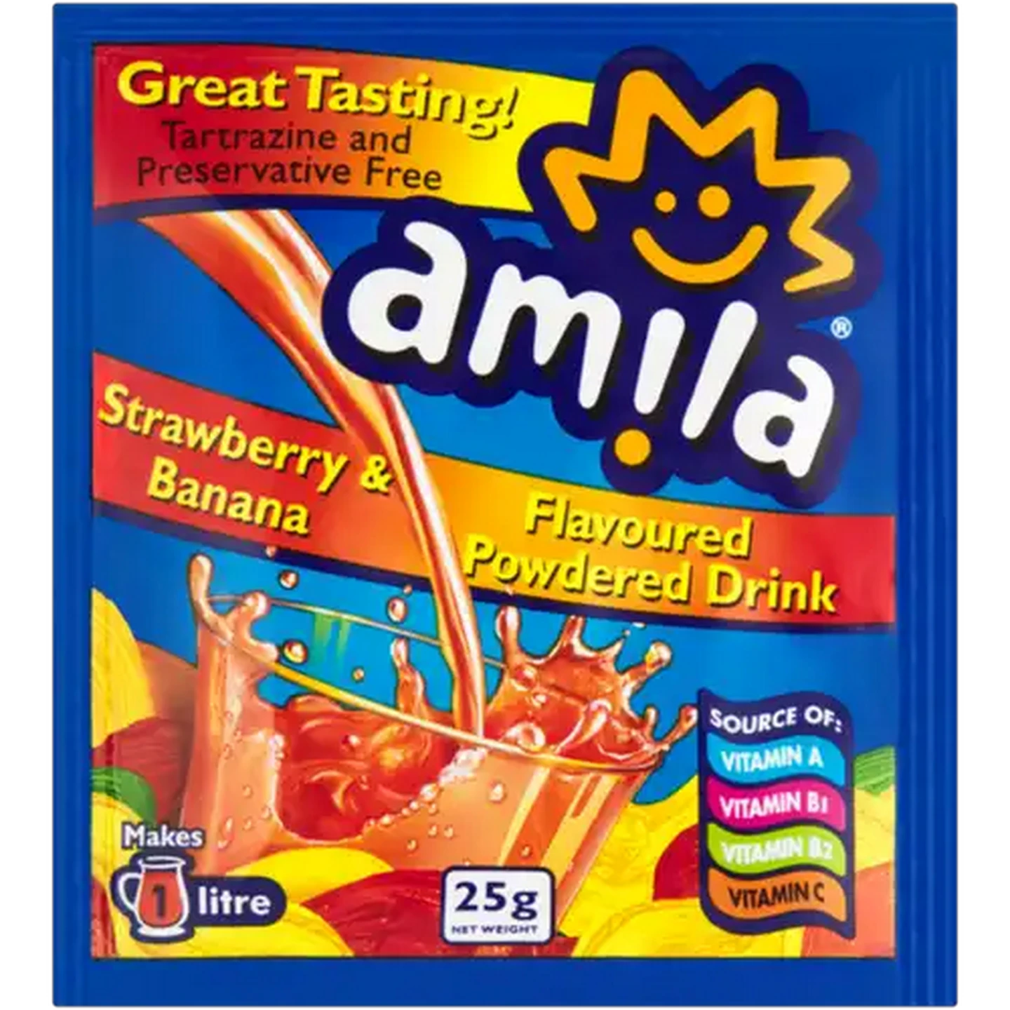 Image of Amila Strawberry & Banana Flavoured Powdered Drink 25g