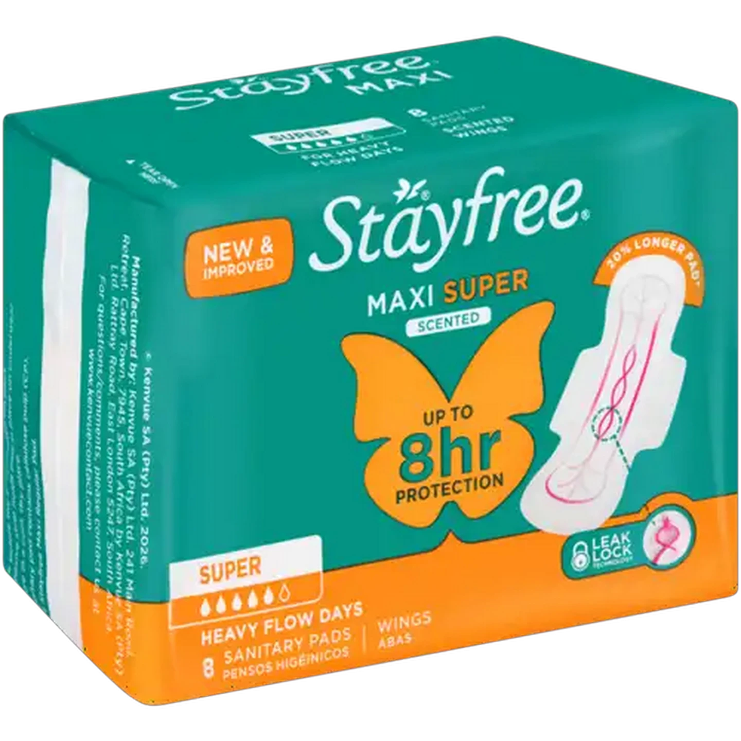 Image of Stayfree Maxi Super Sanitary Pads with Wings 8-Pack